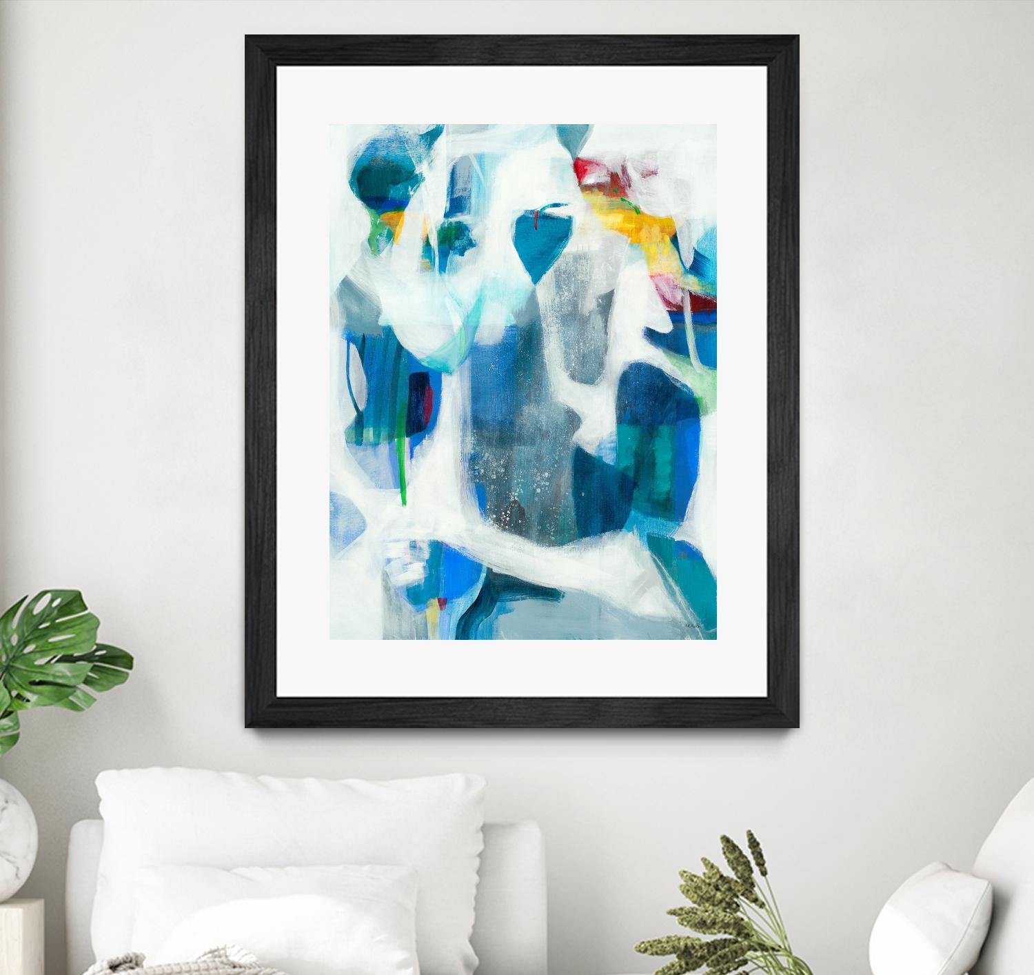 Walking By The Pond by Jill Martin on GIANT ART - blues abstract blue