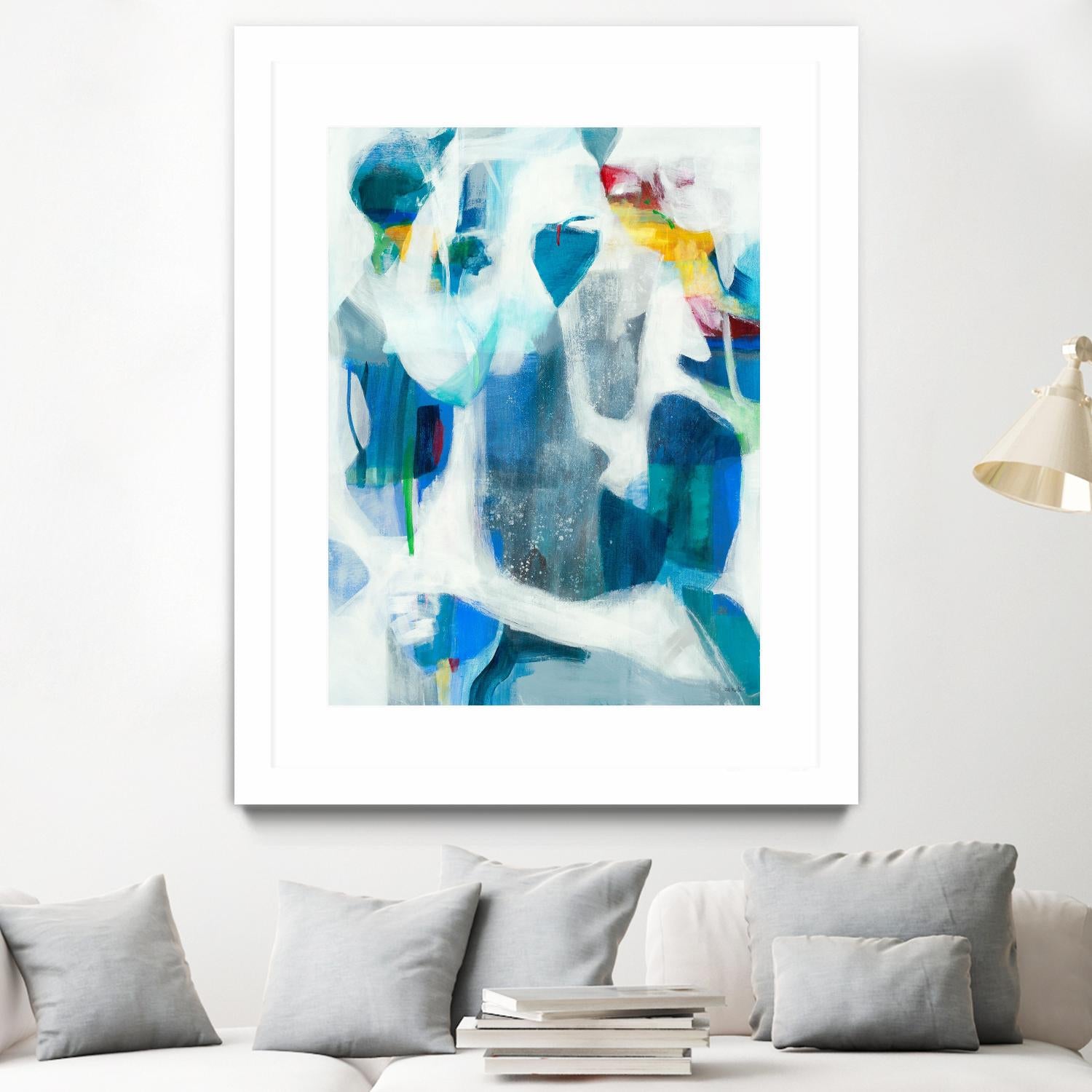 Walking By The Pond by Jill Martin on GIANT ART - blues abstract blue