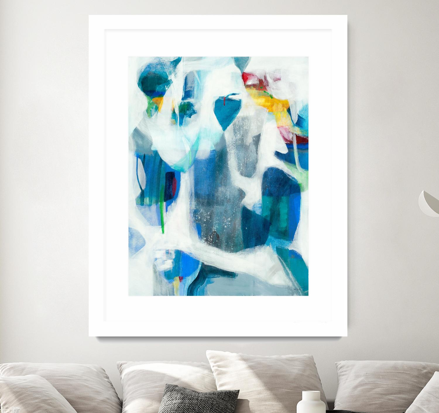 Walking By The Pond by Jill Martin on GIANT ART - blues abstract blue