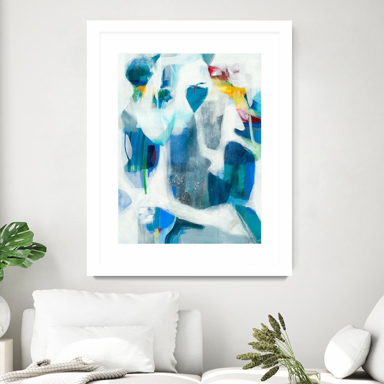 Walking By The Pond by Jill Martin on GIANT ART - blues abstract blue