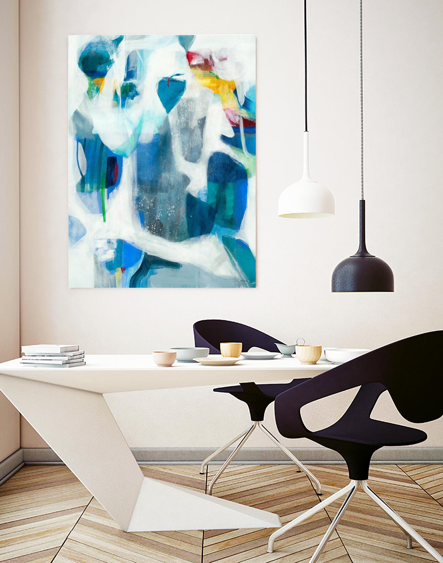 Walking By The Pond by Jill Martin on GIANT ART - blues abstract blue