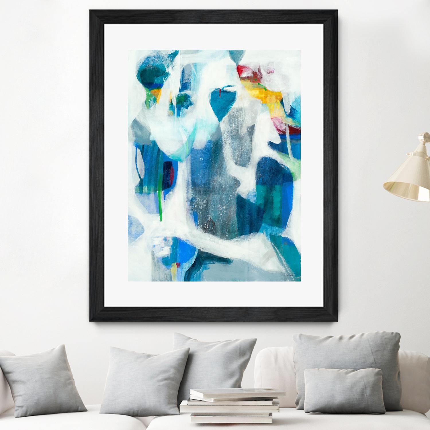 Walking By The Pond by Jill Martin on GIANT ART - blues abstract blue