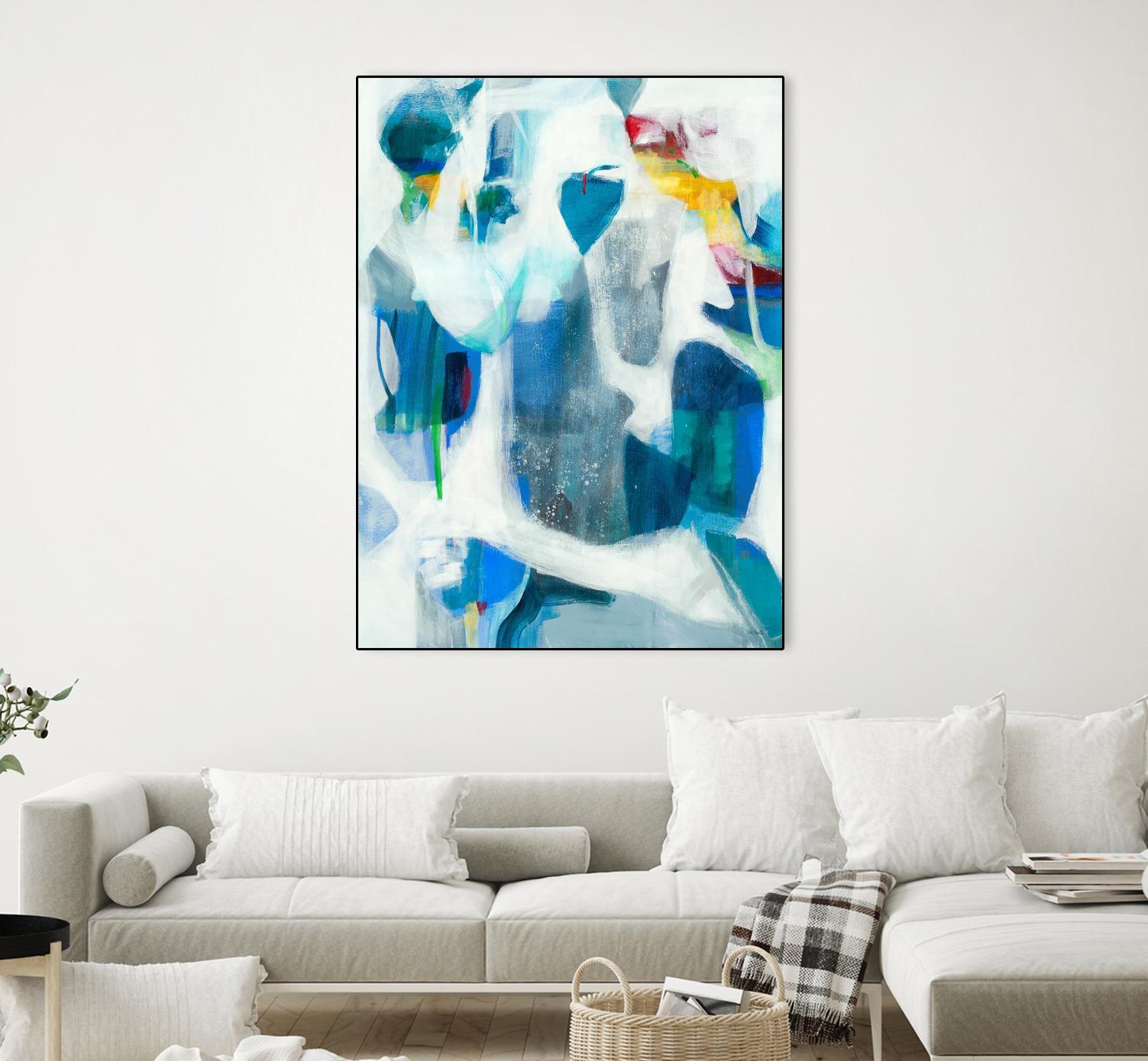 Walking By The Pond by Jill Martin on GIANT ART - blues abstract blue