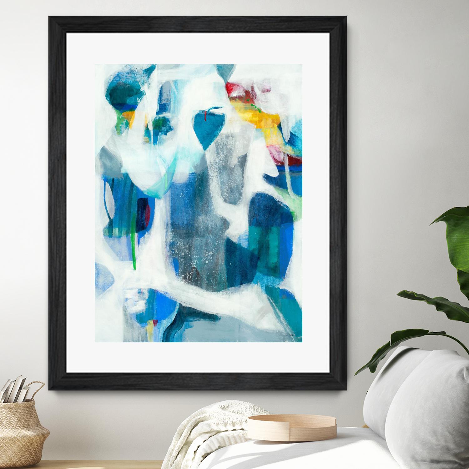 Walking By The Pond by Jill Martin on GIANT ART - blues abstract blue