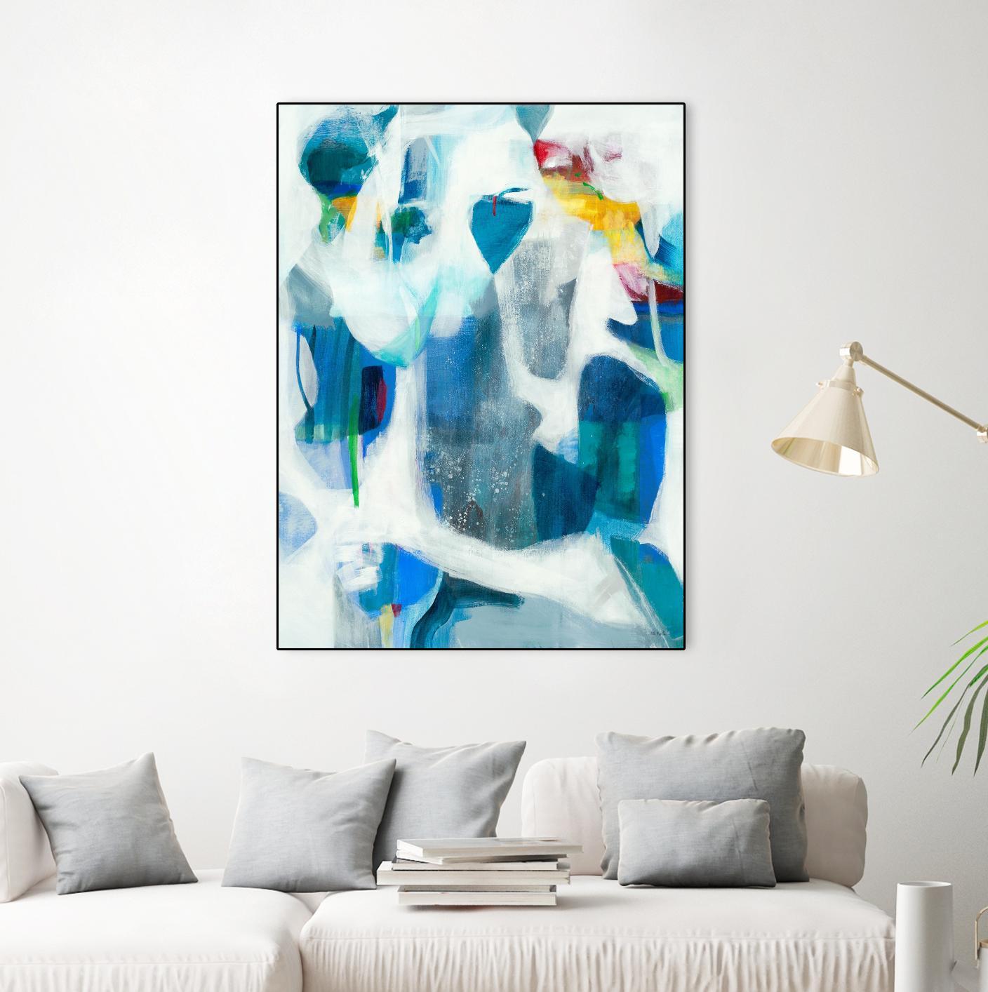 Walking By The Pond by Jill Martin on GIANT ART - blues abstract blue