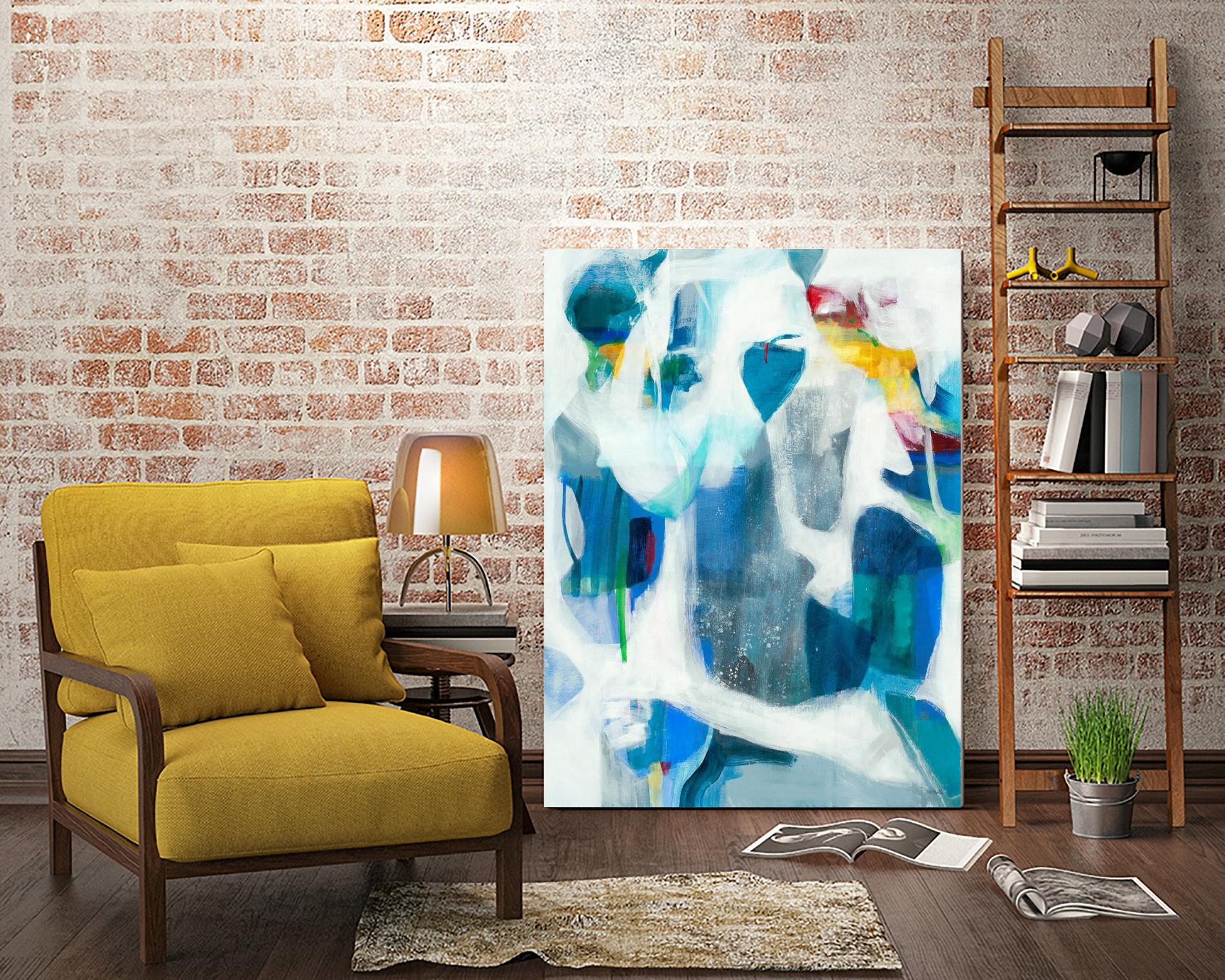 Walking By The Pond by Jill Martin on GIANT ART - blues abstract blue