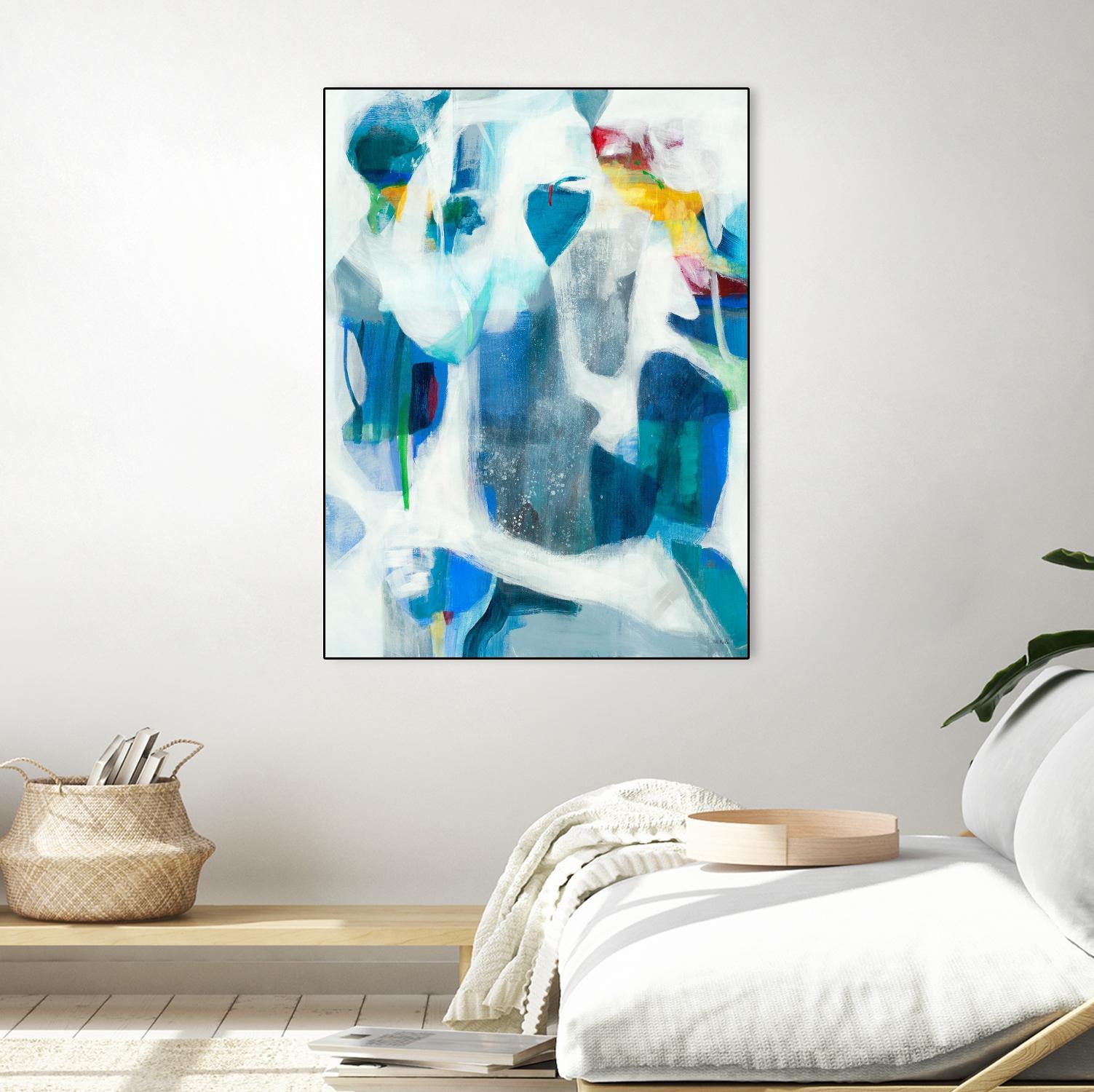 Walking By The Pond by Jill Martin on GIANT ART - blues abstract blue