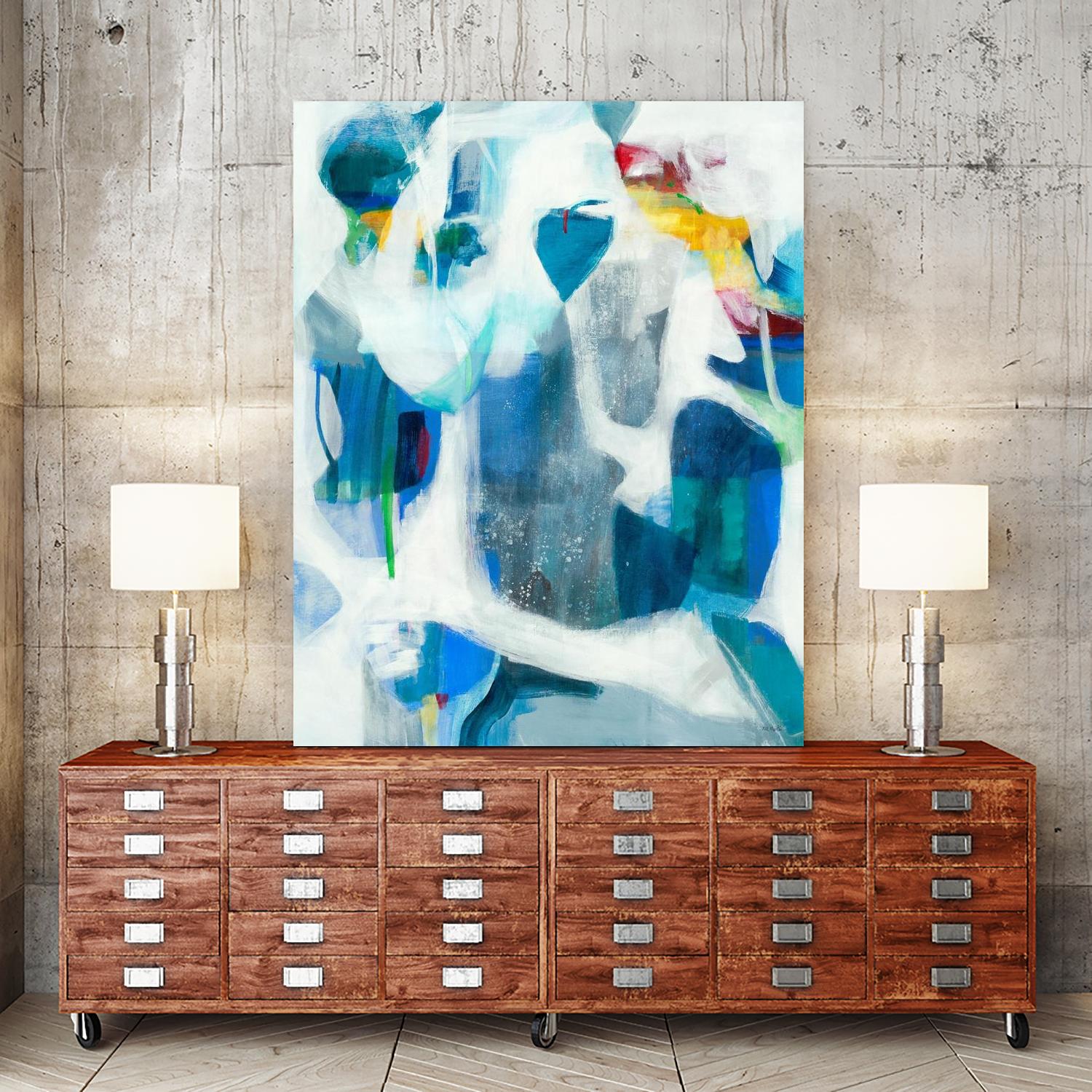 Walking By The Pond by Jill Martin on GIANT ART - blues abstract blue