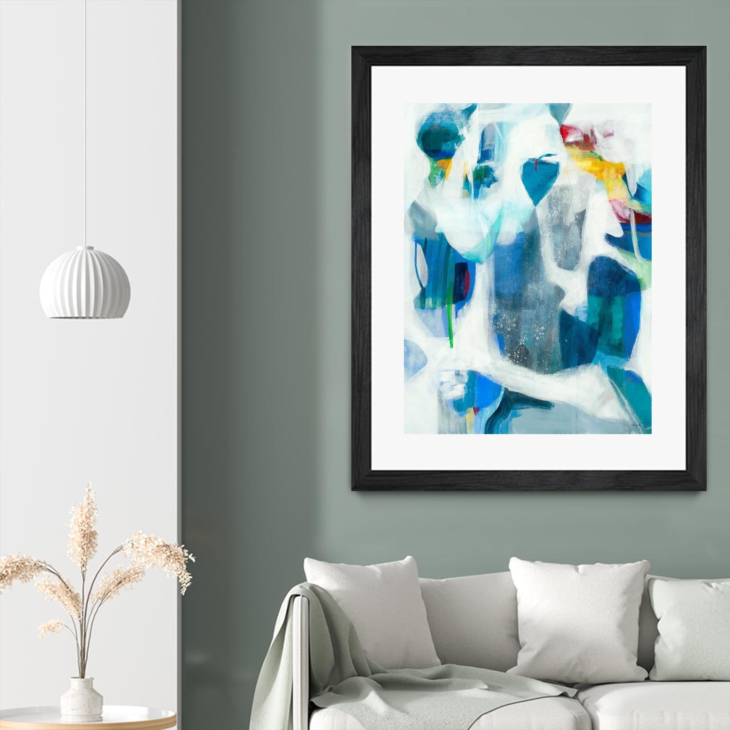 Walking By The Pond by Jill Martin on GIANT ART - blues abstract blue