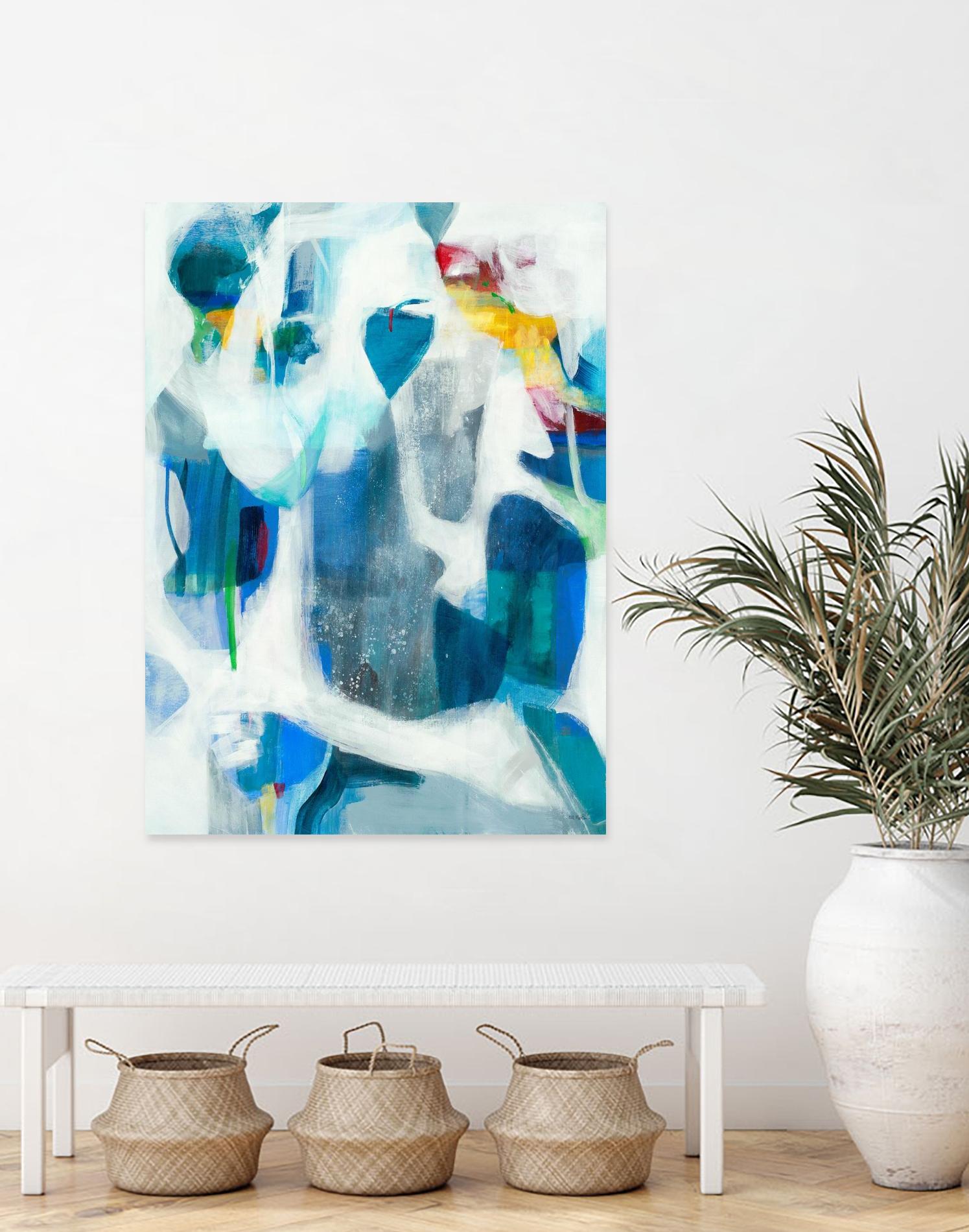 Walking By The Pond by Jill Martin on GIANT ART - blues abstract blue