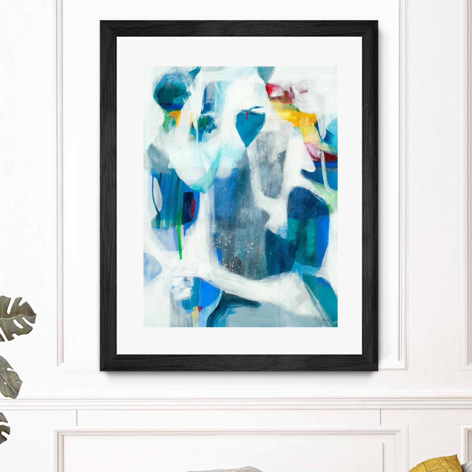 Walking By The Pond by Jill Martin on GIANT ART - blues abstract blue