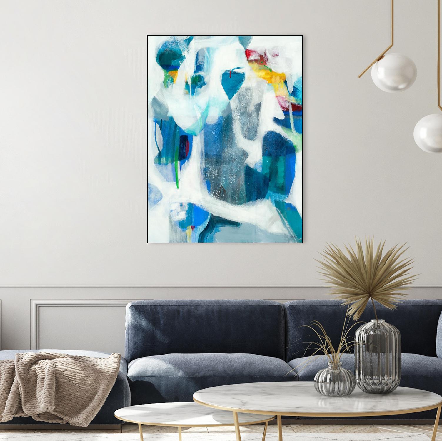 Walking By The Pond by Jill Martin on GIANT ART - blues abstract blue