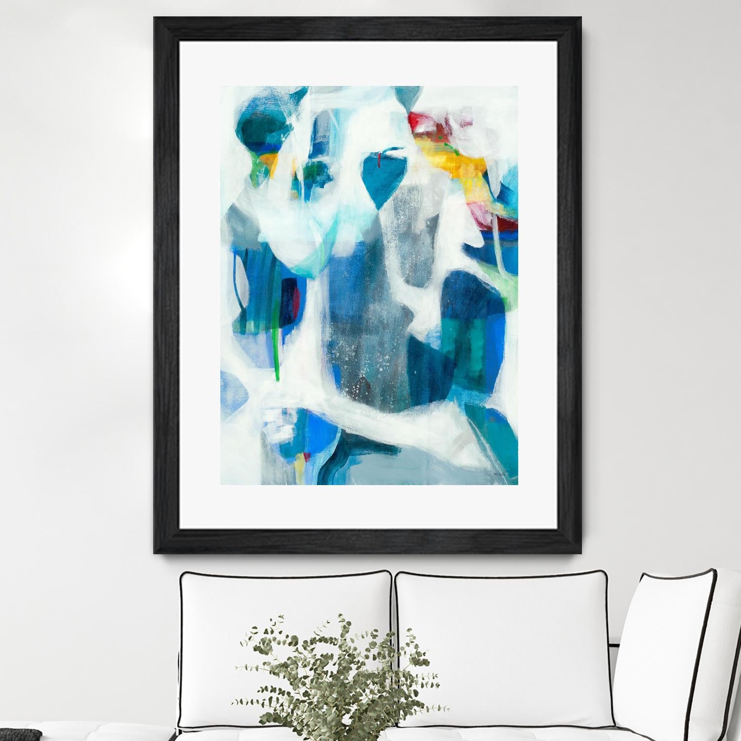 Walking By The Pond by Jill Martin on GIANT ART - blues abstract blue