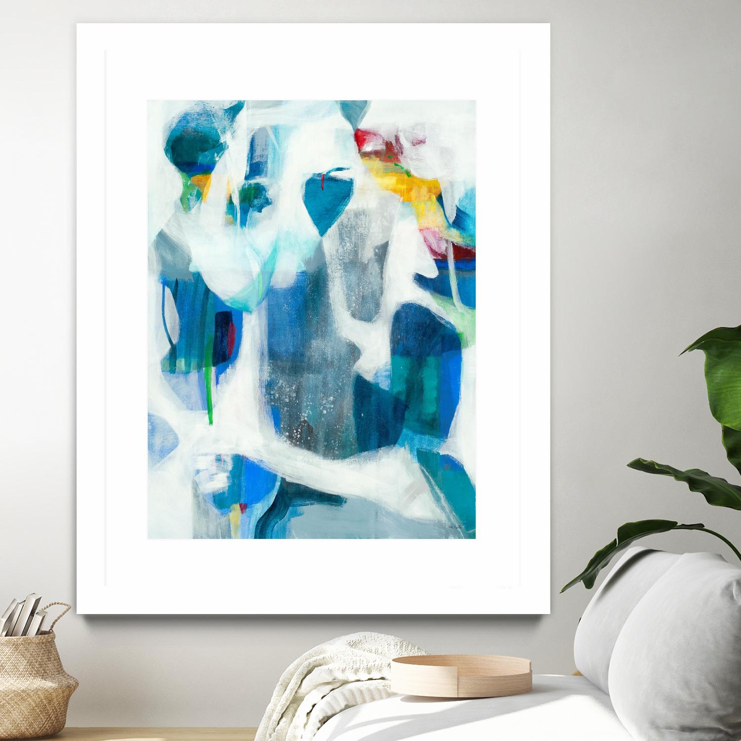 Walking By The Pond by Jill Martin on GIANT ART - blues abstract blue