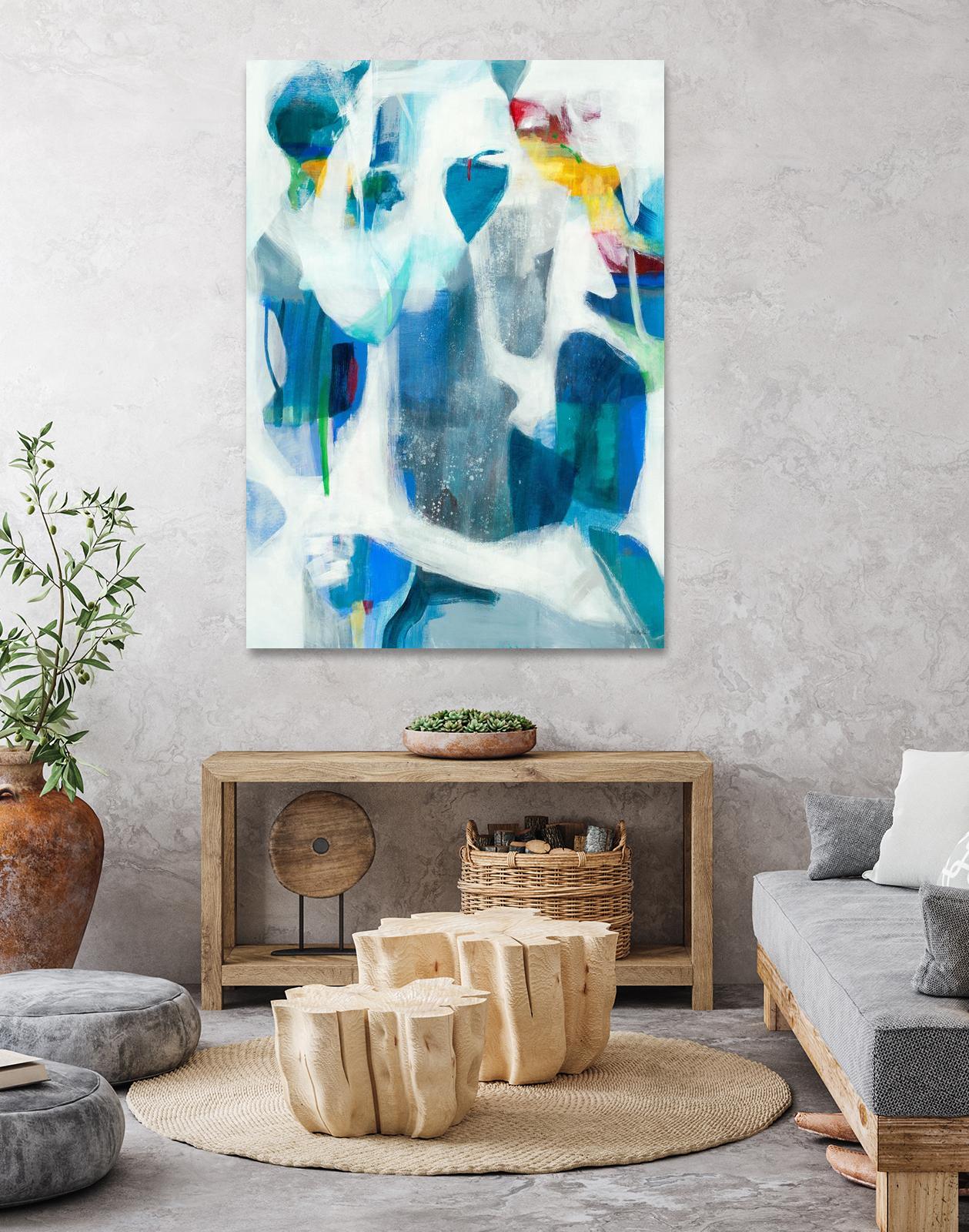 Walking By The Pond by Jill Martin on GIANT ART - blues abstract blue