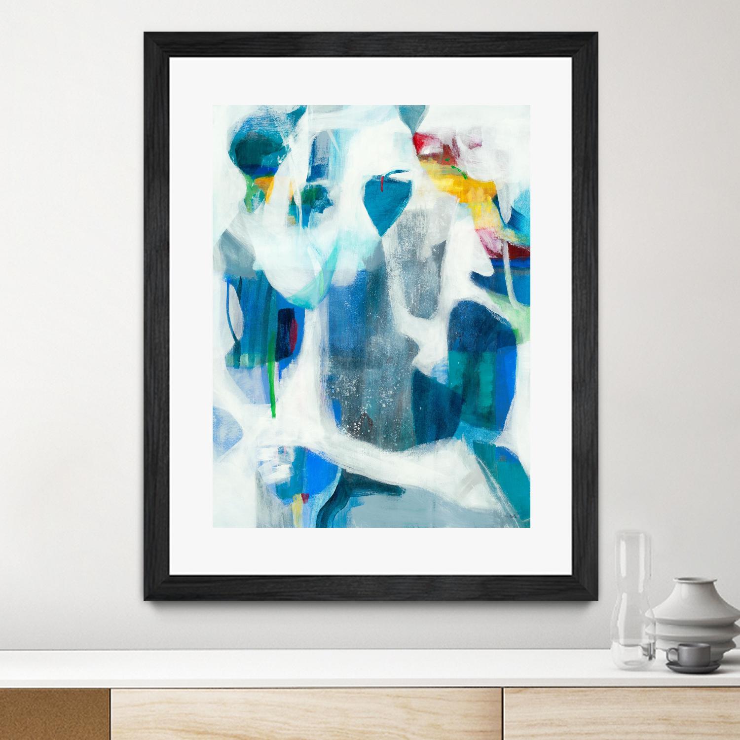 Walking By The Pond by Jill Martin on GIANT ART - blues abstract blue