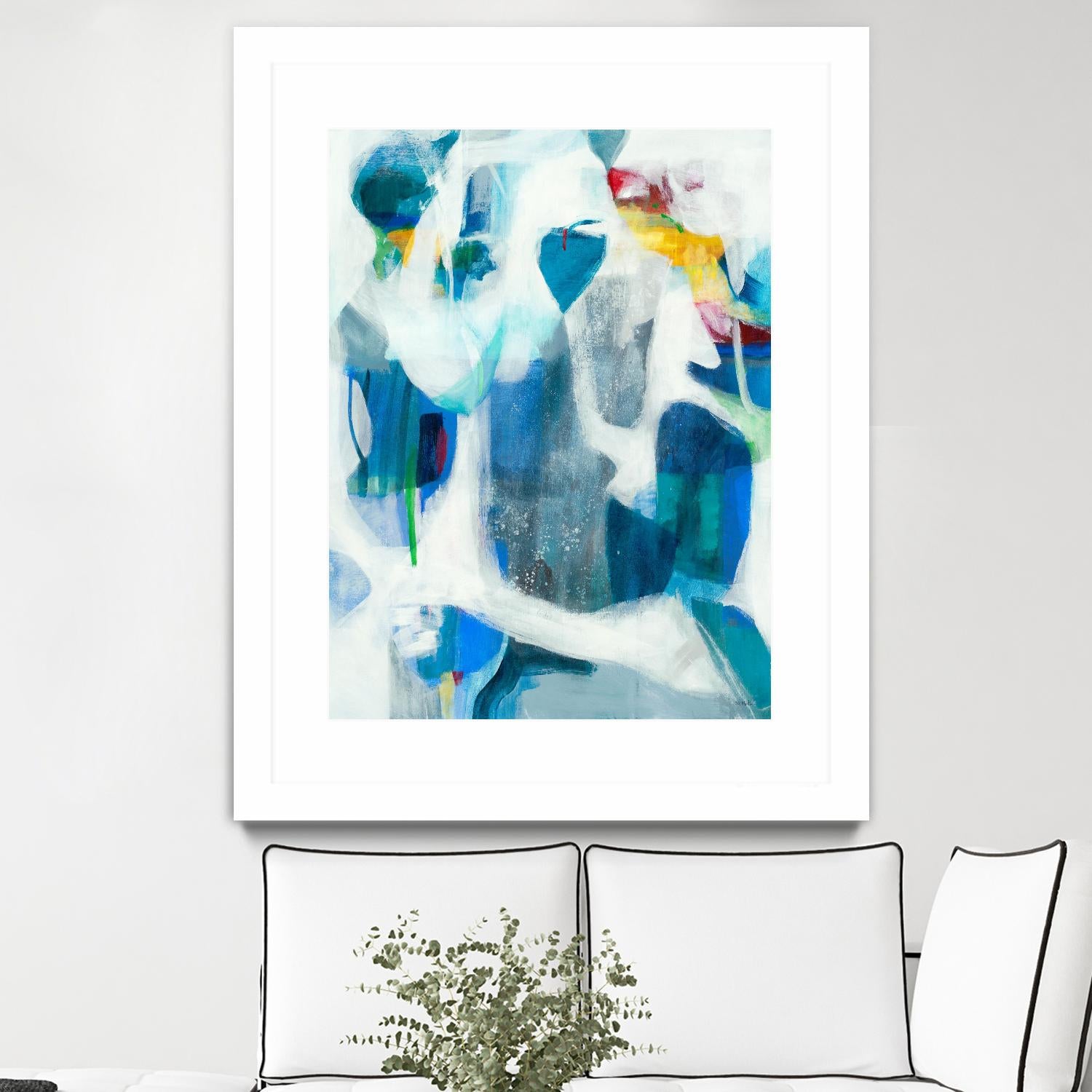 Walking By The Pond by Jill Martin on GIANT ART - blues abstract blue