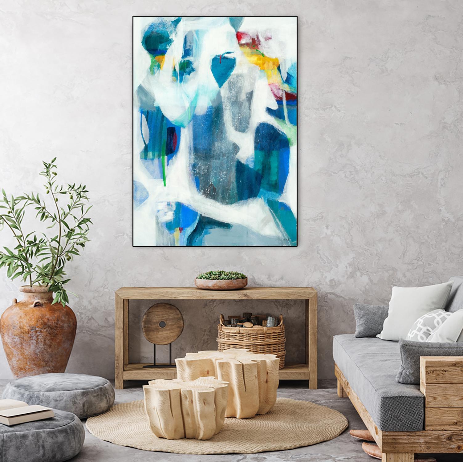 Walking By The Pond by Jill Martin on GIANT ART - blues abstract blue