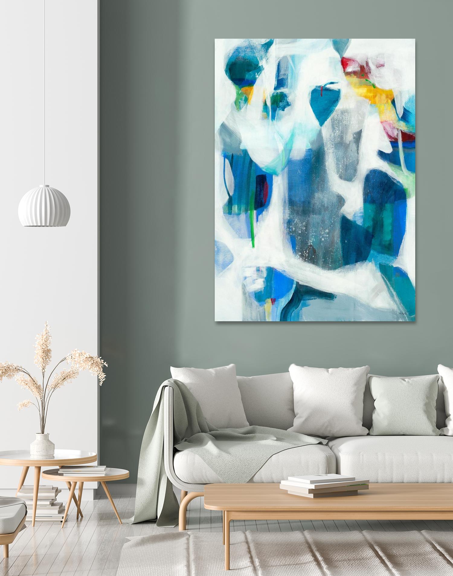 Walking By The Pond by Jill Martin on GIANT ART - blues abstract blue