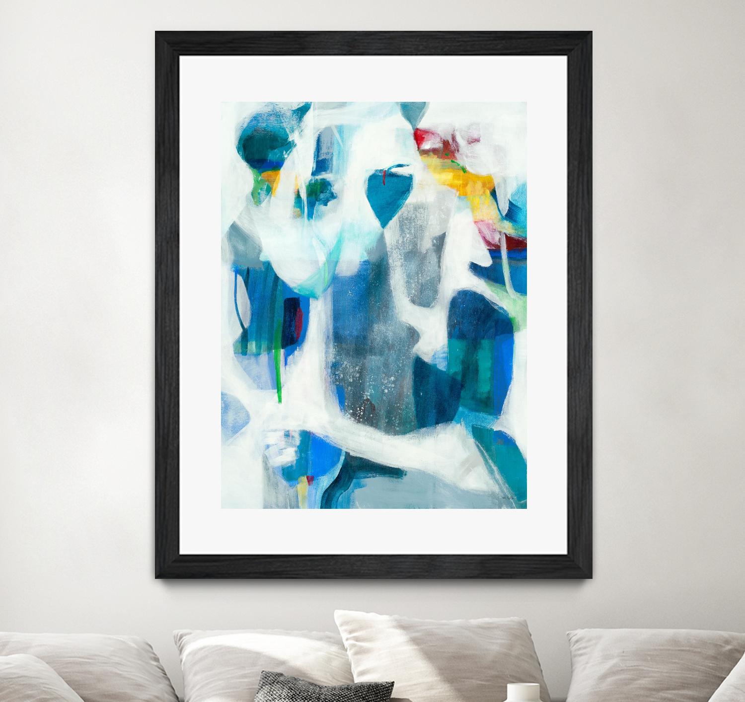 Walking By The Pond by Jill Martin on GIANT ART - blues abstract blue