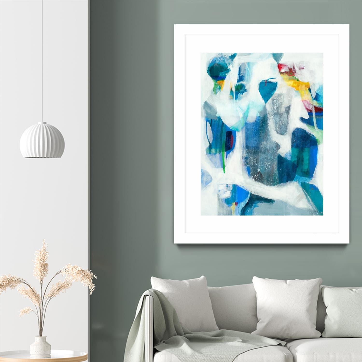 Walking By The Pond by Jill Martin on GIANT ART - blues abstract blue