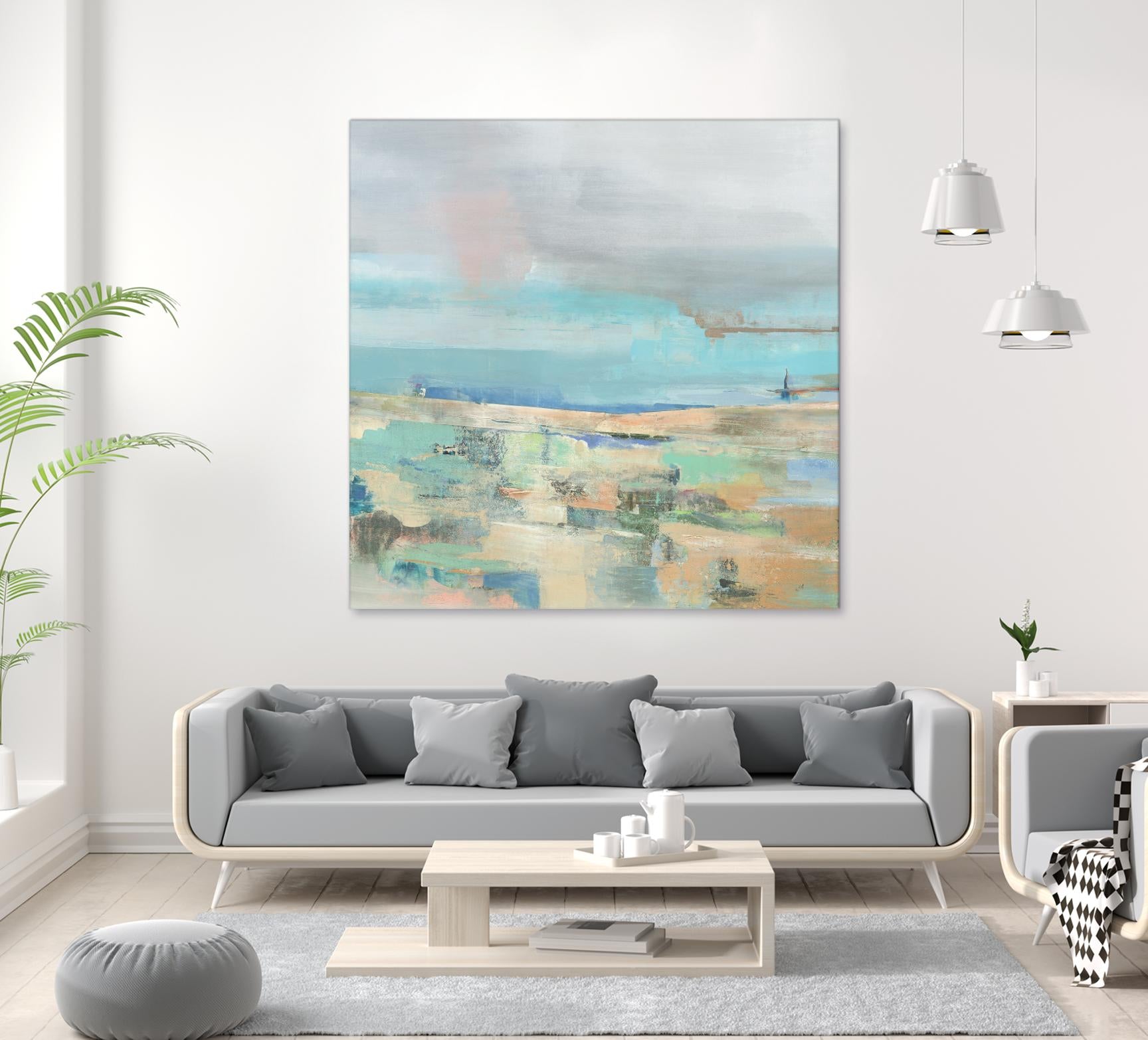 Low Tide I by Nancy Ngo on GIANT ART - pale tints abstract, landscape