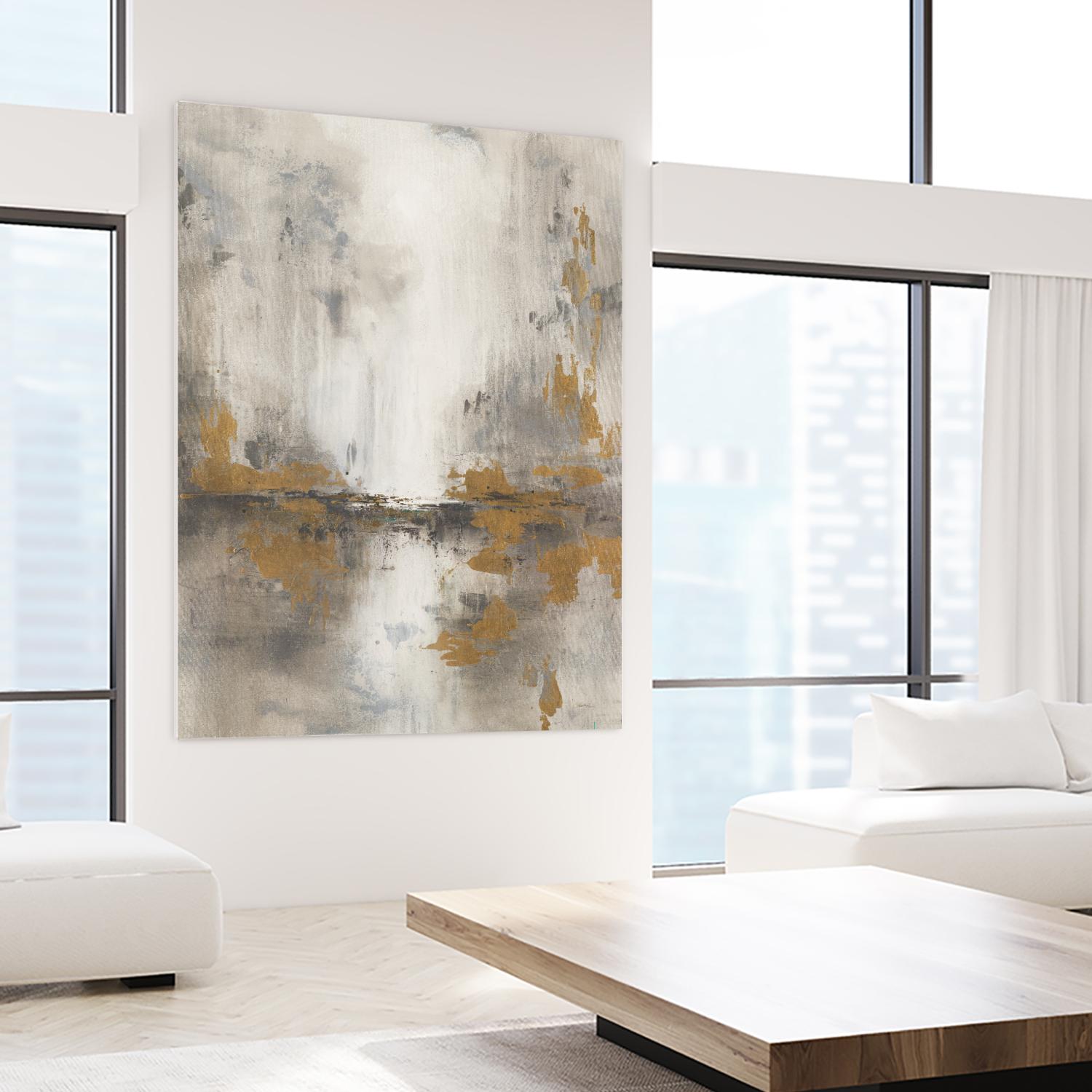 Misty Morning Light by Leah Rei on GIANT ART - grays, metallic abstract