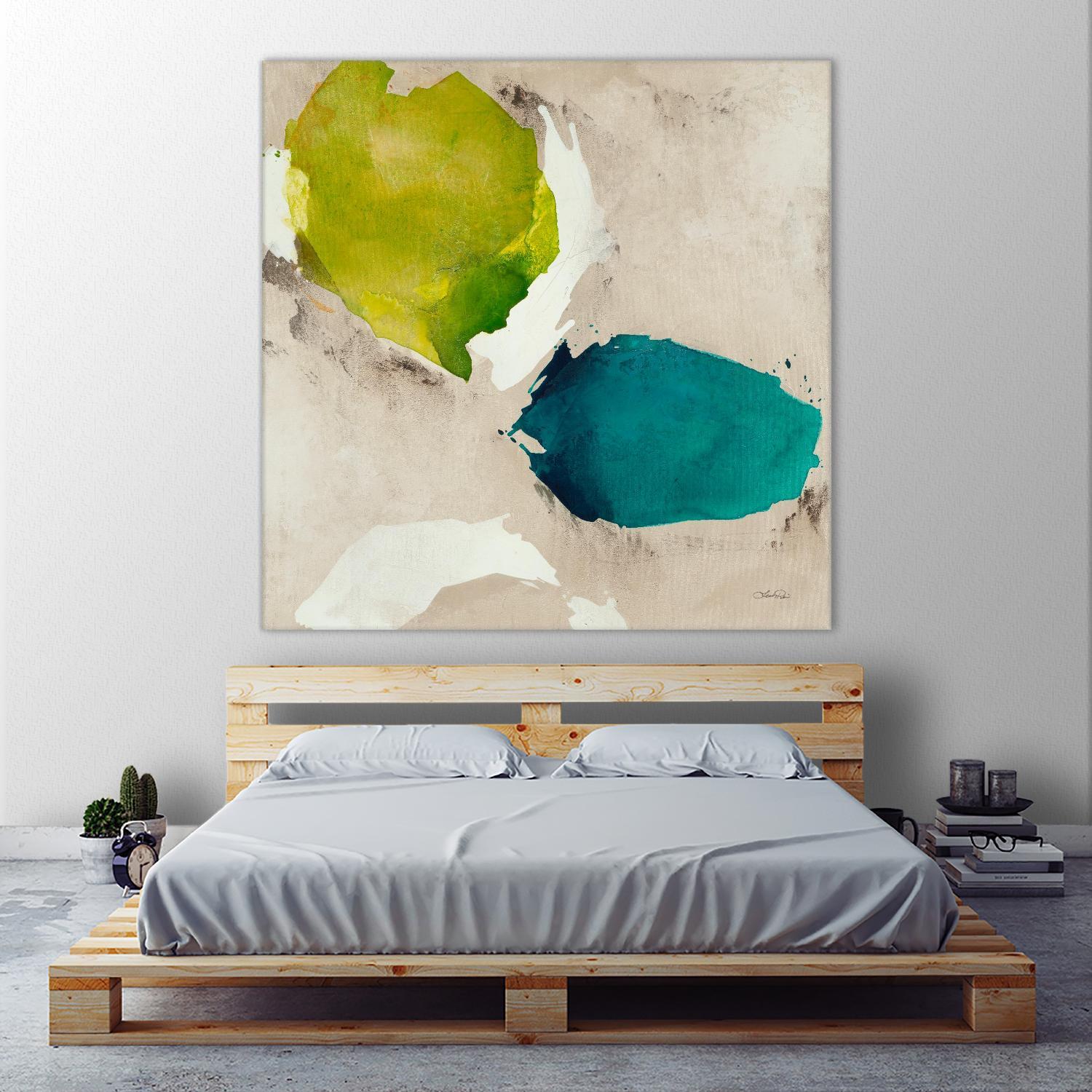 Connected I by Leah Rei on GIANT ART - greens abstract green