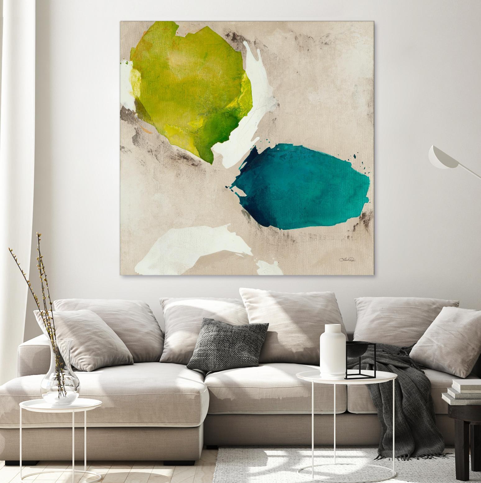 Connected I by Leah Rei on GIANT ART - greens abstract green