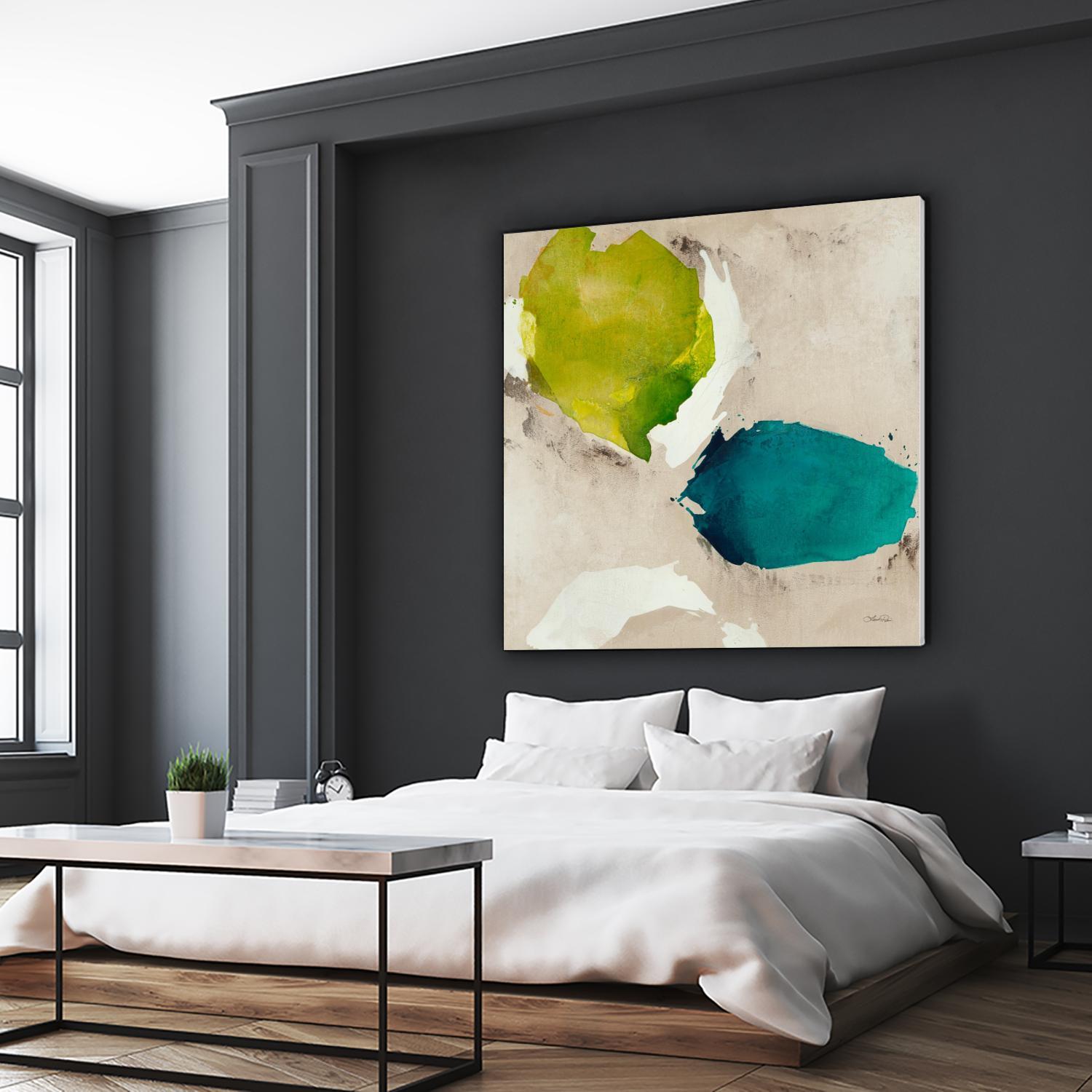 Connected I by Leah Rei on GIANT ART - greens abstract green