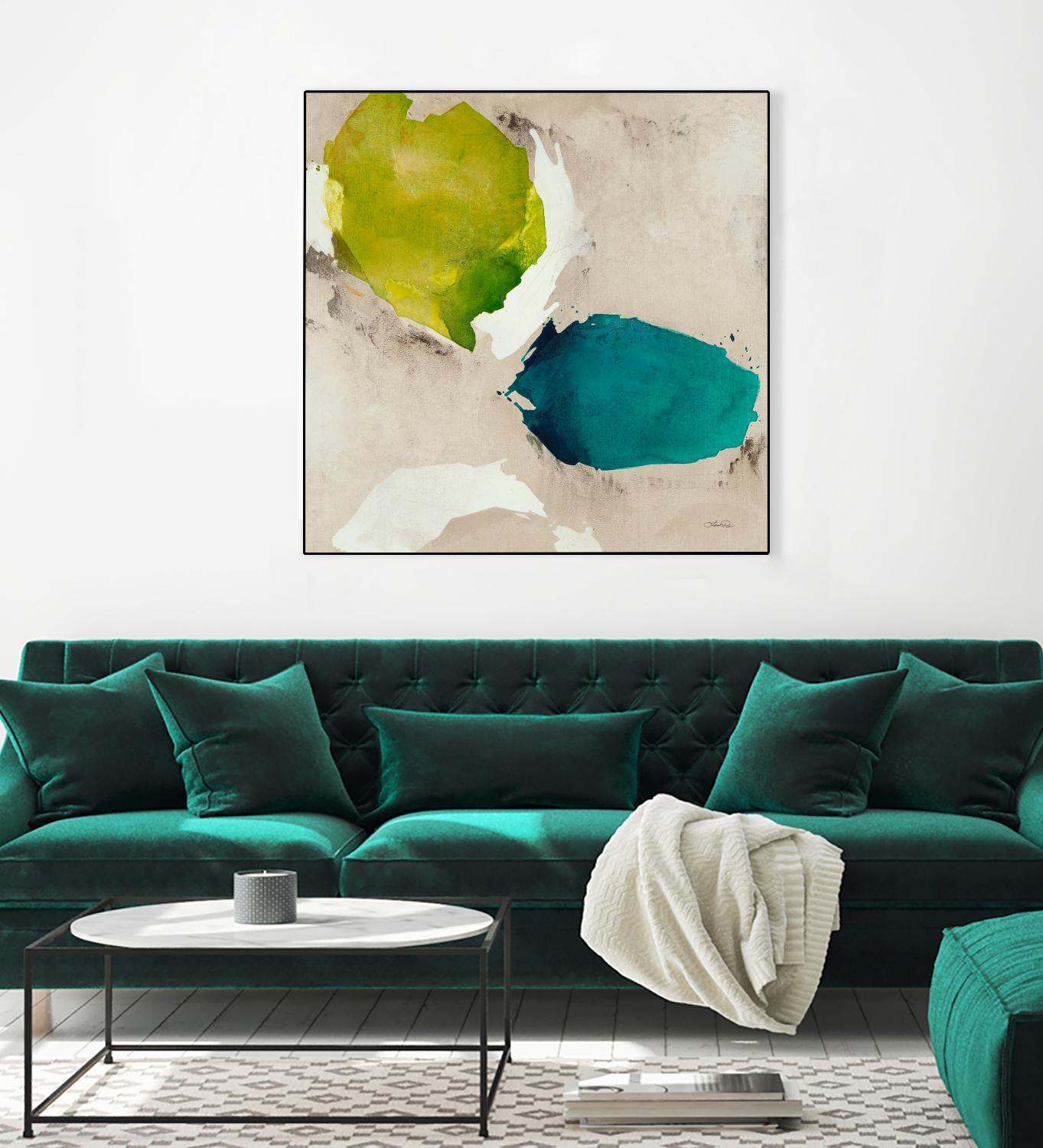 Connected I by Leah Rei on GIANT ART - greens abstract green