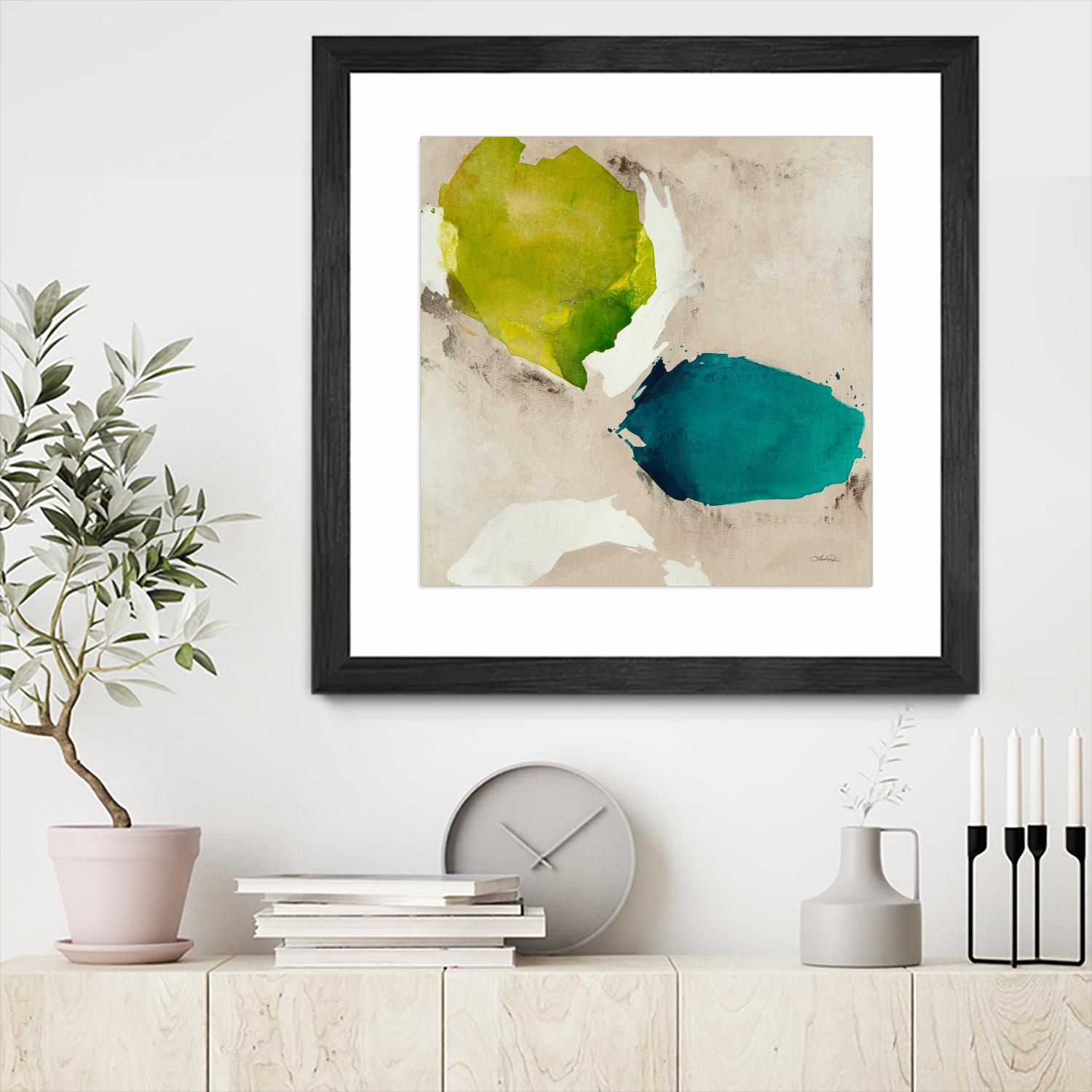 Connected I by Leah Rei on GIANT ART - greens abstract green