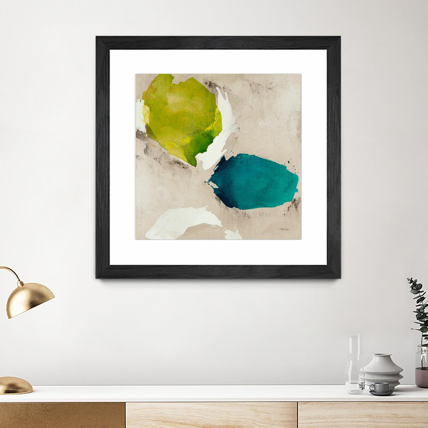 Connected I by Leah Rei on GIANT ART - greens abstract green