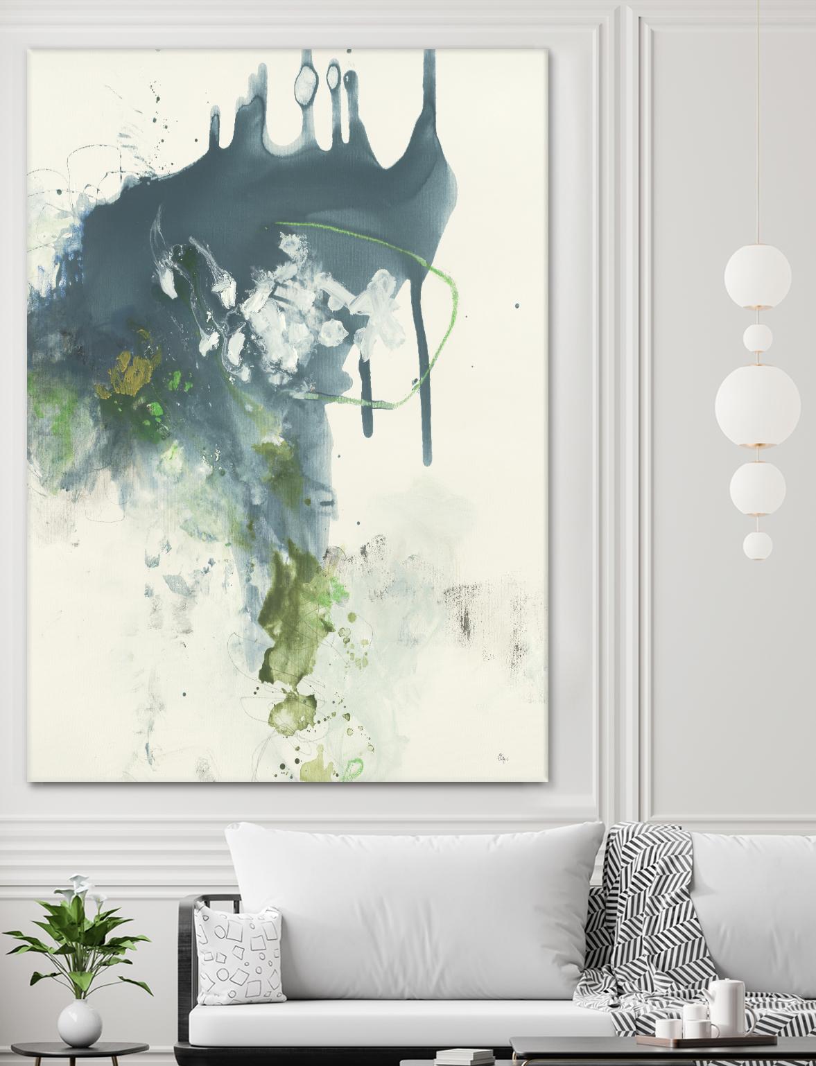 Consequence I by Lisa Ridgers on GIANT ART - grays, greens abstract