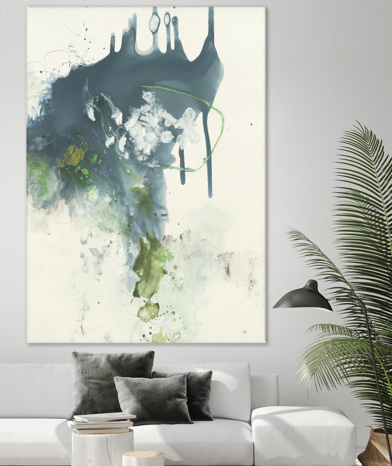 Consequence I by Lisa Ridgers on GIANT ART - grays, greens abstract