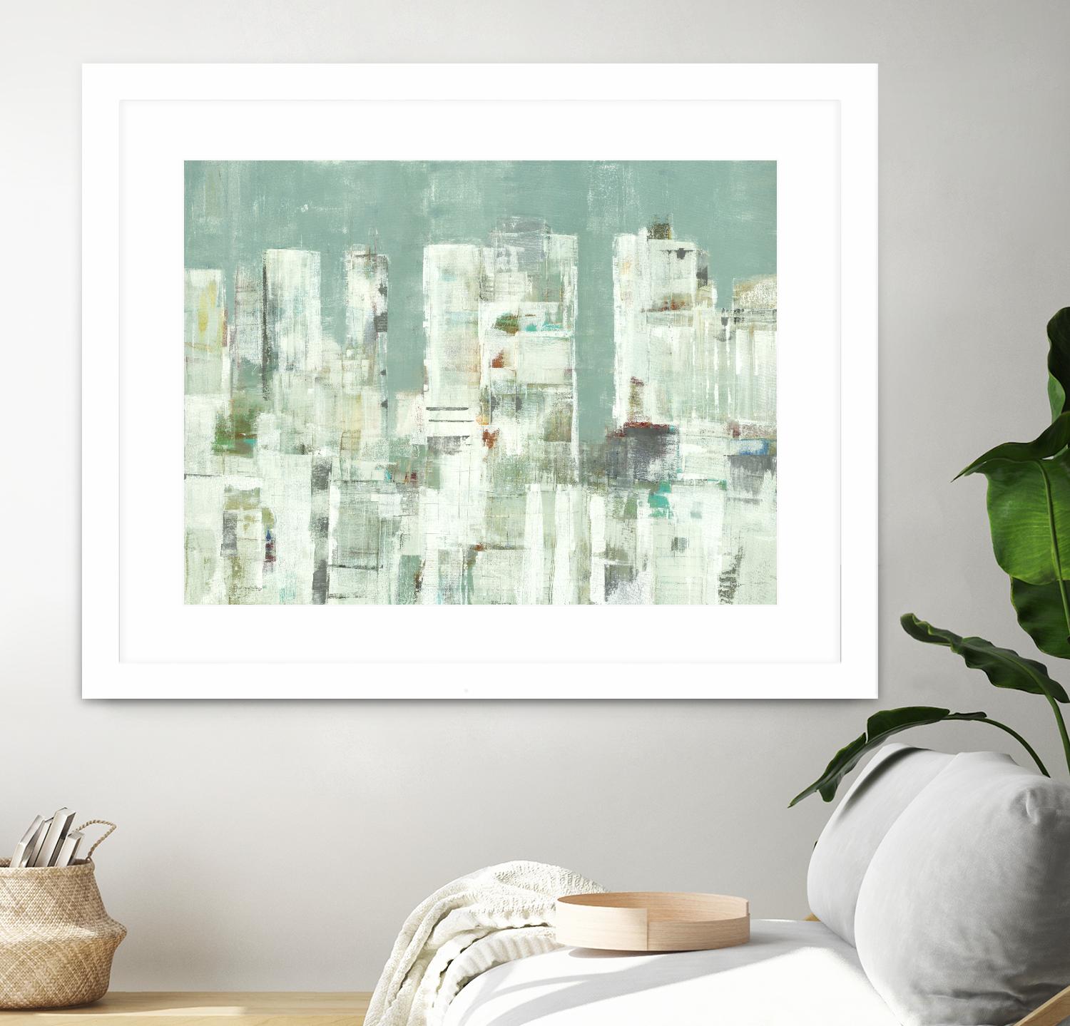 Skyline II by Lisa Ridgers on GIANT ART - greens cityscapes