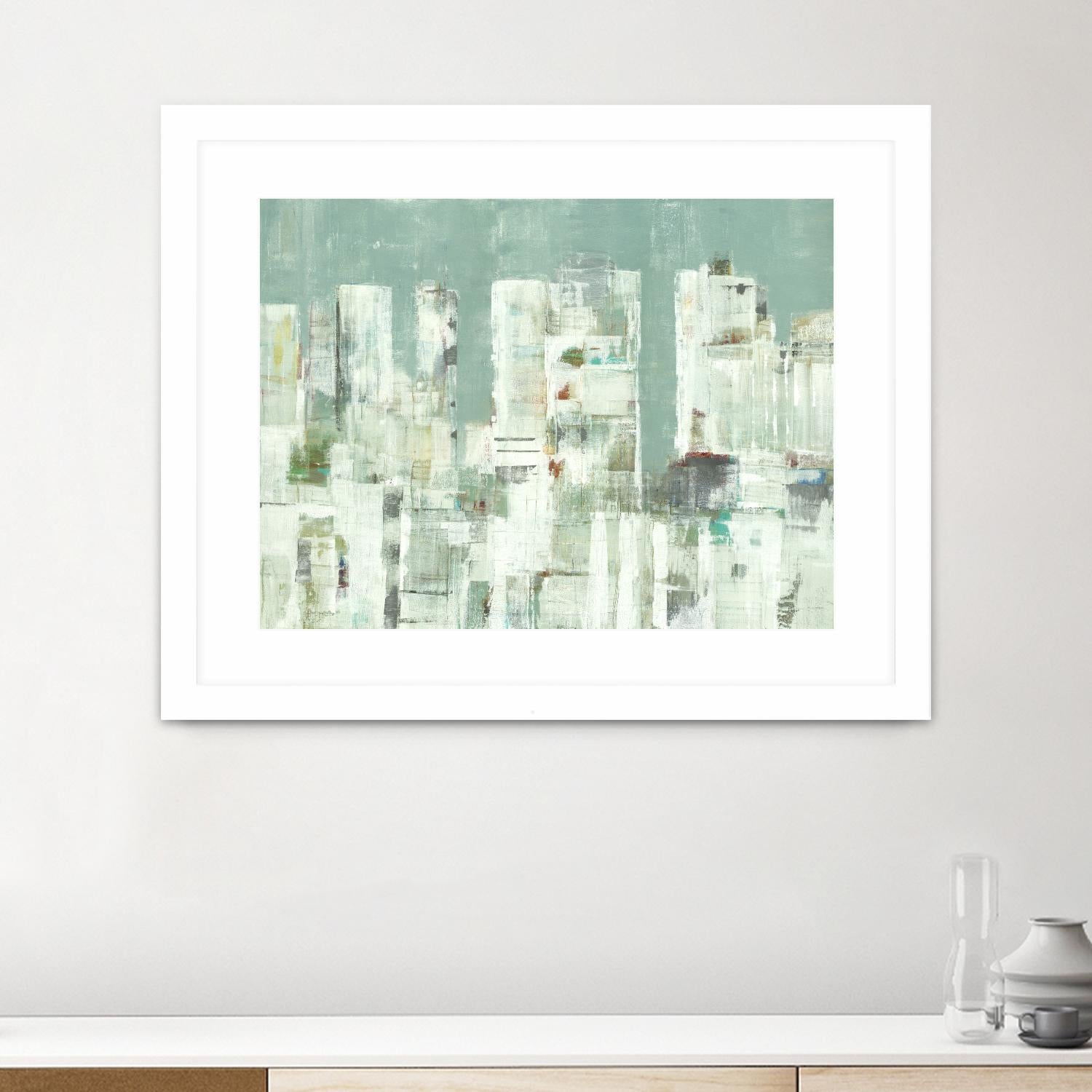 Skyline II by Lisa Ridgers on GIANT ART - greens cityscapes
