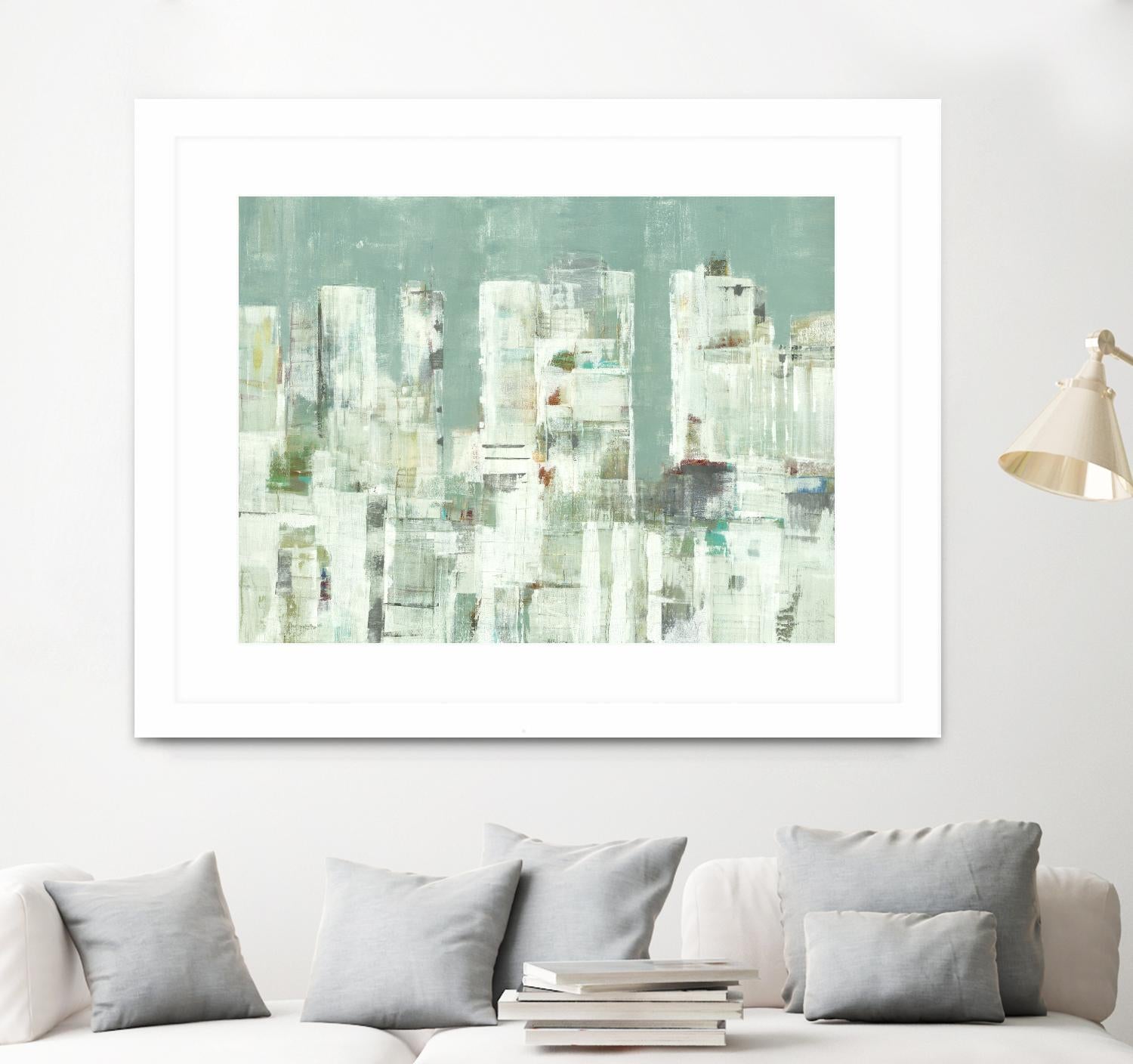 Skyline II by Lisa Ridgers on GIANT ART - greens cityscapes