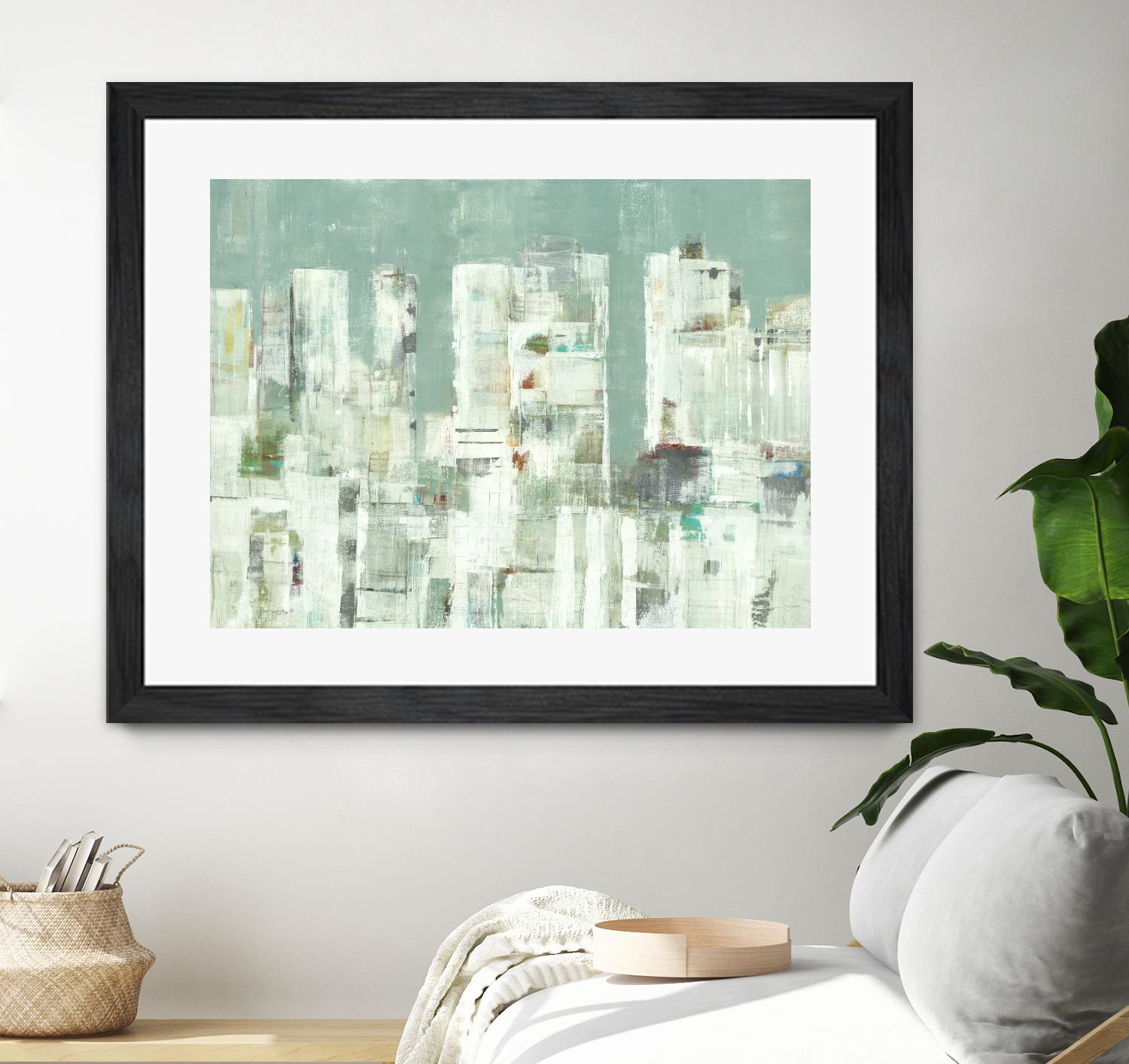 Skyline II by Lisa Ridgers on GIANT ART - greens cityscapes