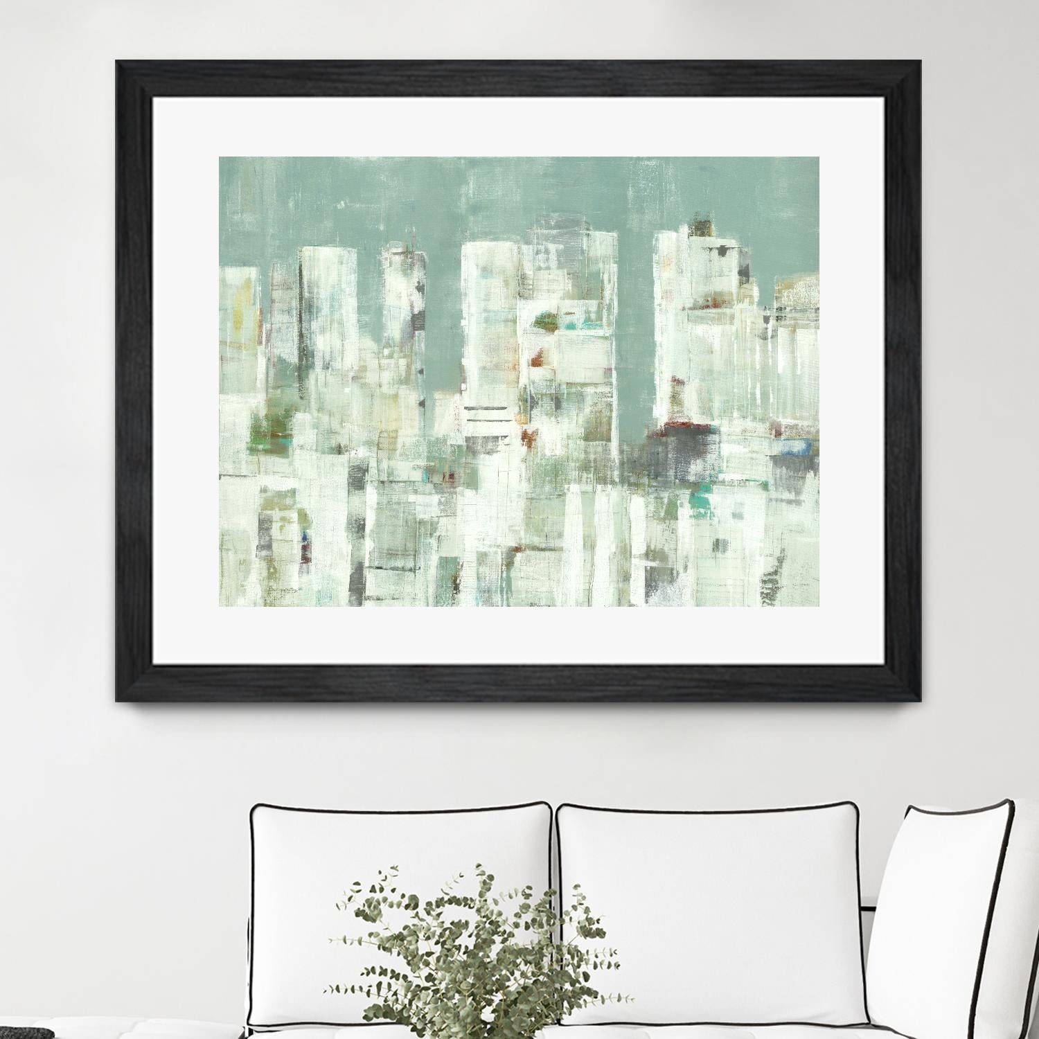 Skyline II by Lisa Ridgers on GIANT ART - greens cityscapes