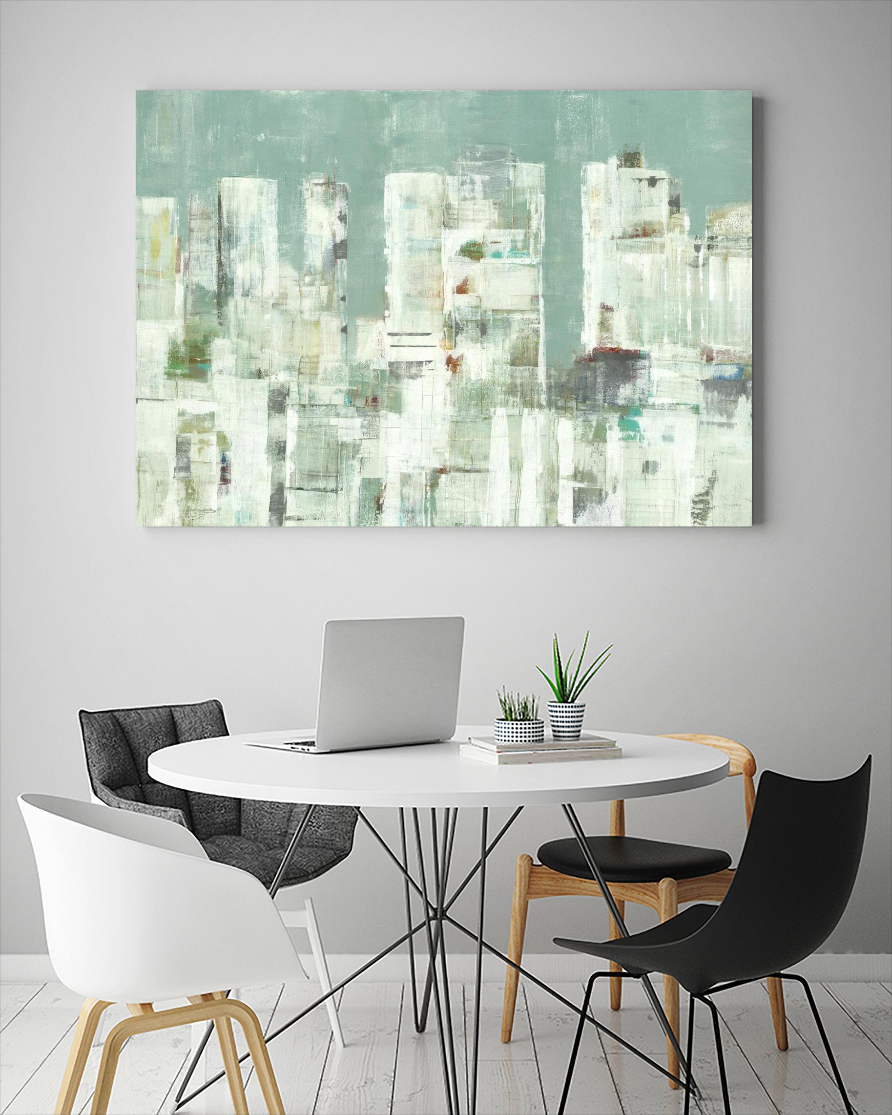 Skyline II by Lisa Ridgers on GIANT ART - greens cityscapes