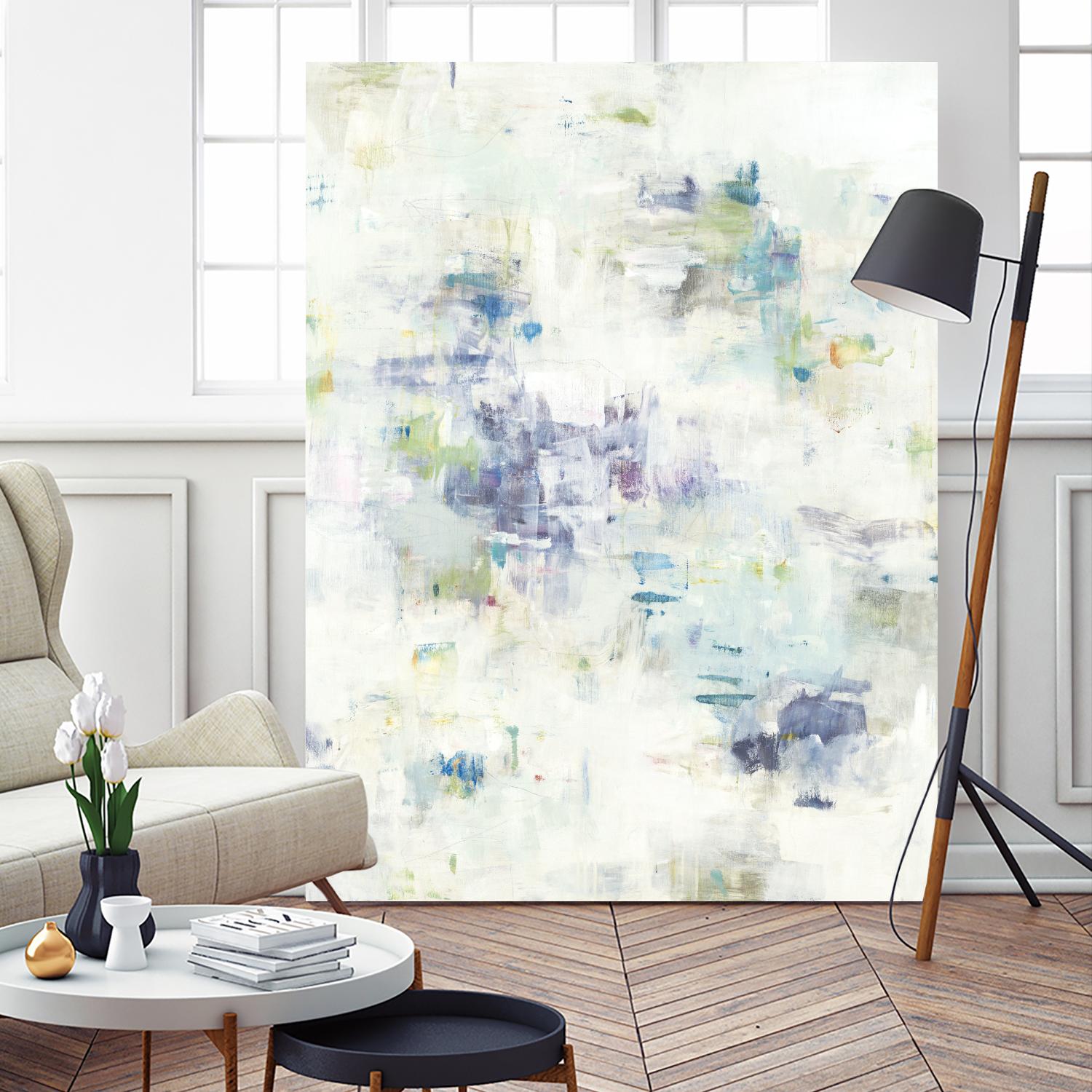 Wait Right Here II by Lisa Ridgers on GIANT ART - greens, blues abstract