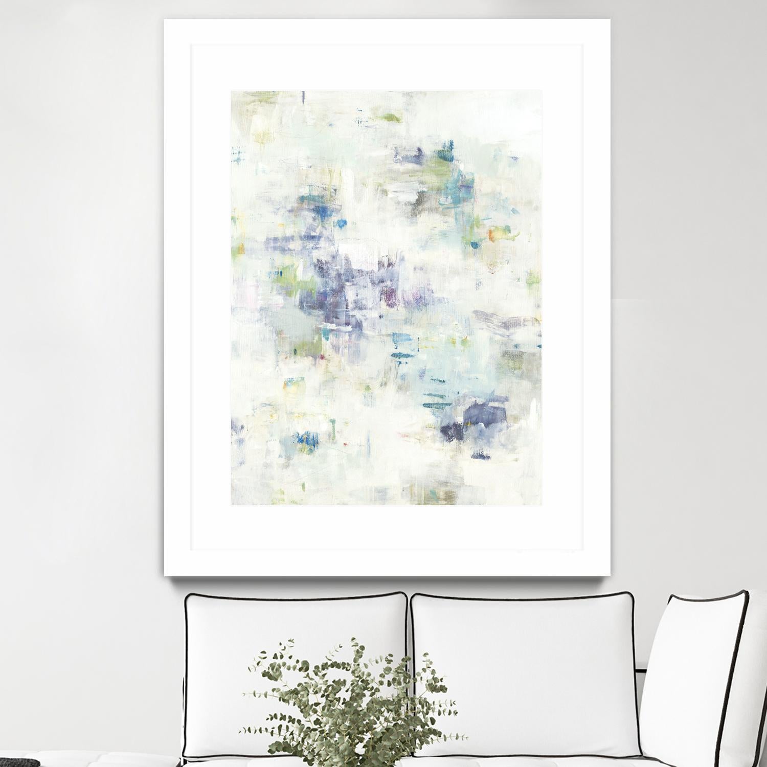 Wait Right Here II by Lisa Ridgers on GIANT ART - greens, blues abstract