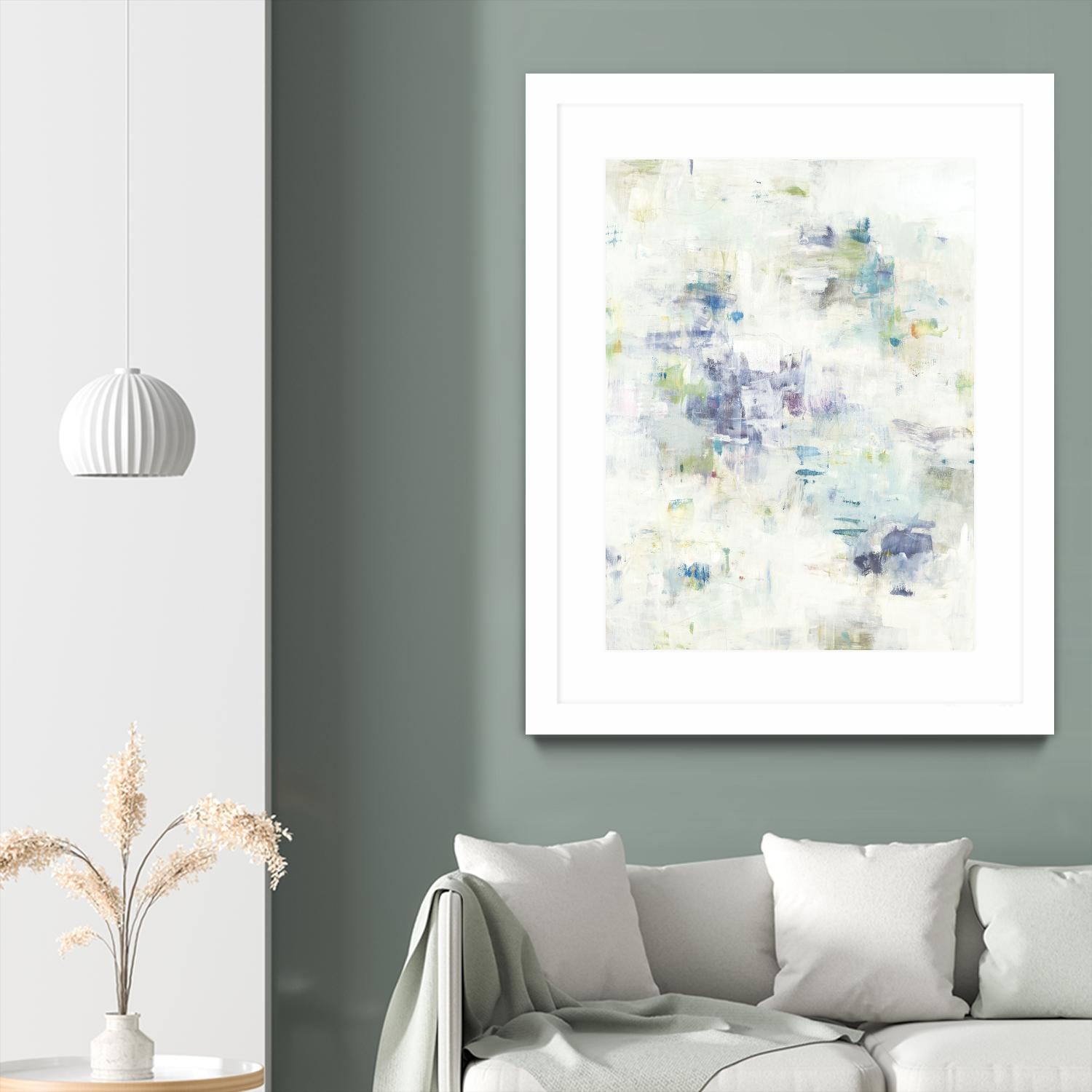 Wait Right Here II by Lisa Ridgers on GIANT ART - greens, blues abstract