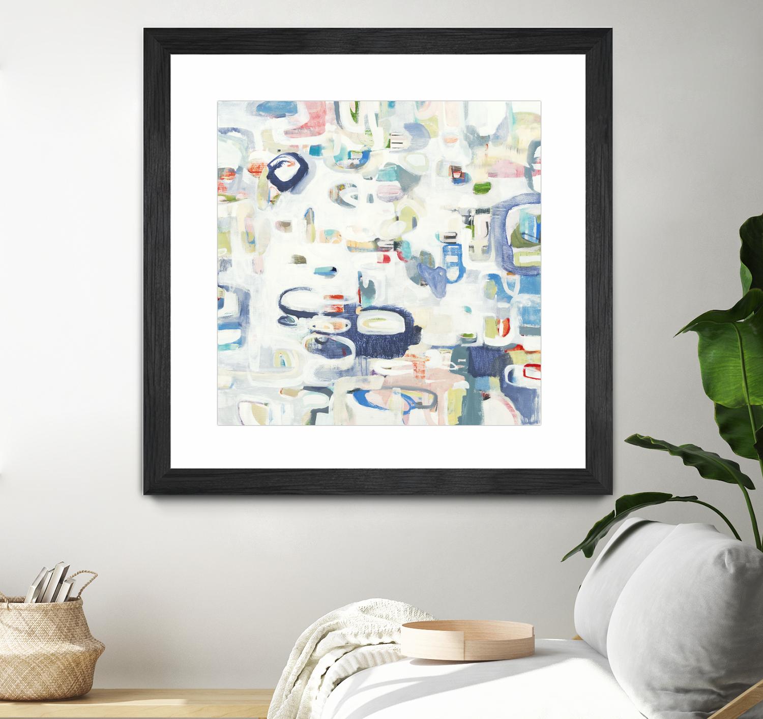 Retroactive by Lisa Ridgers on GIANT ART - whites & creams, blues abstract, geometric shapes