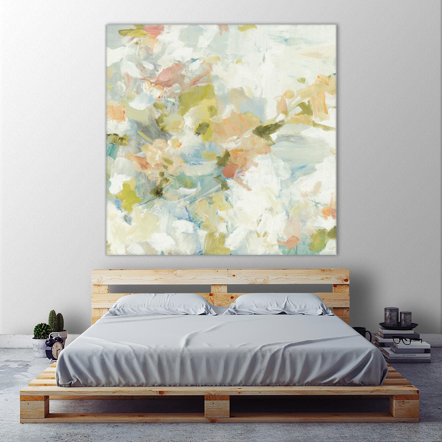 Rhythm & Flow V1 by Lisa Ridgers on GIANT ART - greens geometric shapes