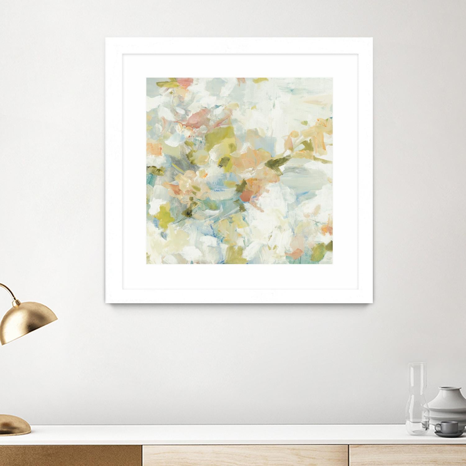 Rhythm & Flow V1 by Lisa Ridgers on GIANT ART - greens geometric shapes