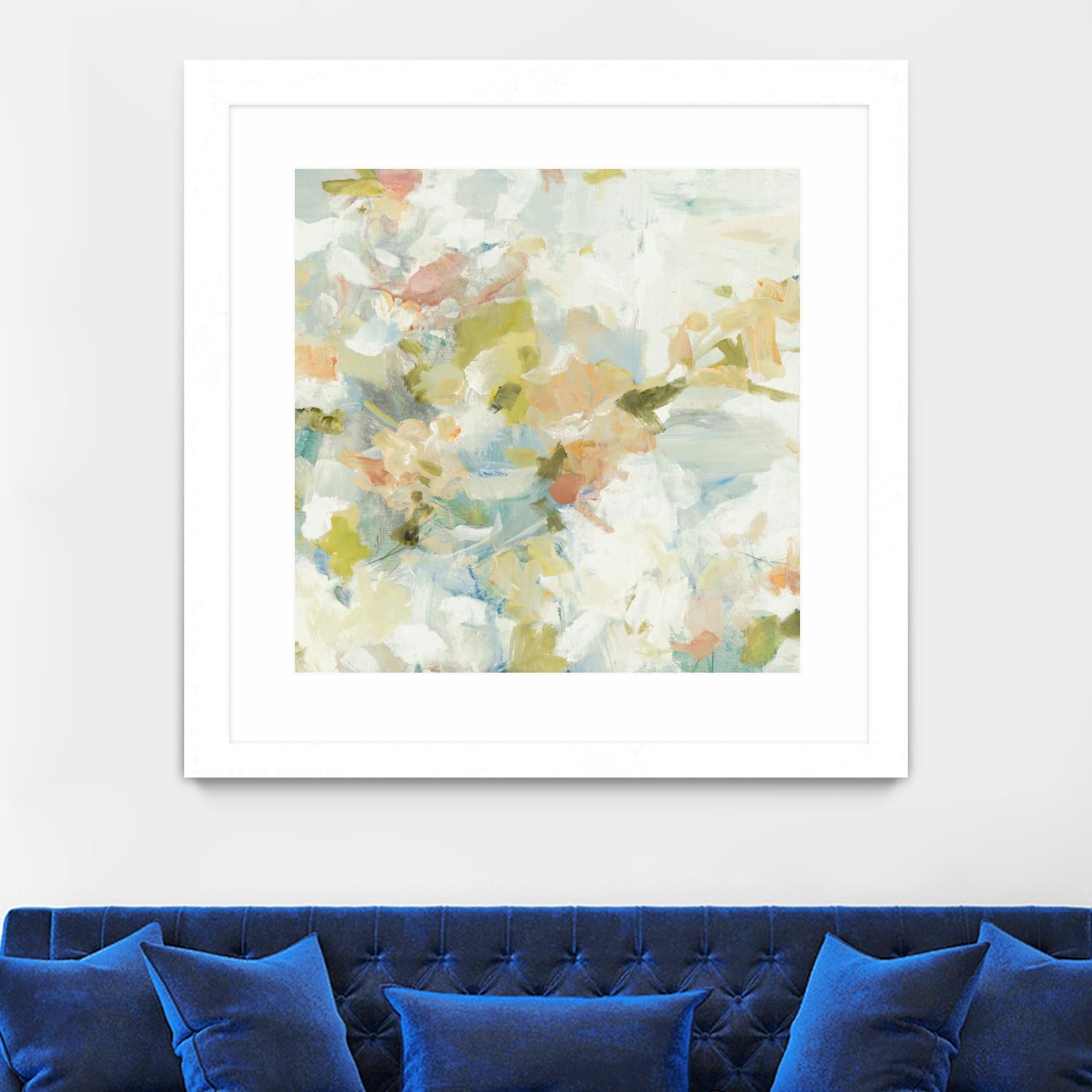 Rhythm & Flow V1 by Lisa Ridgers on GIANT ART - greens geometric shapes