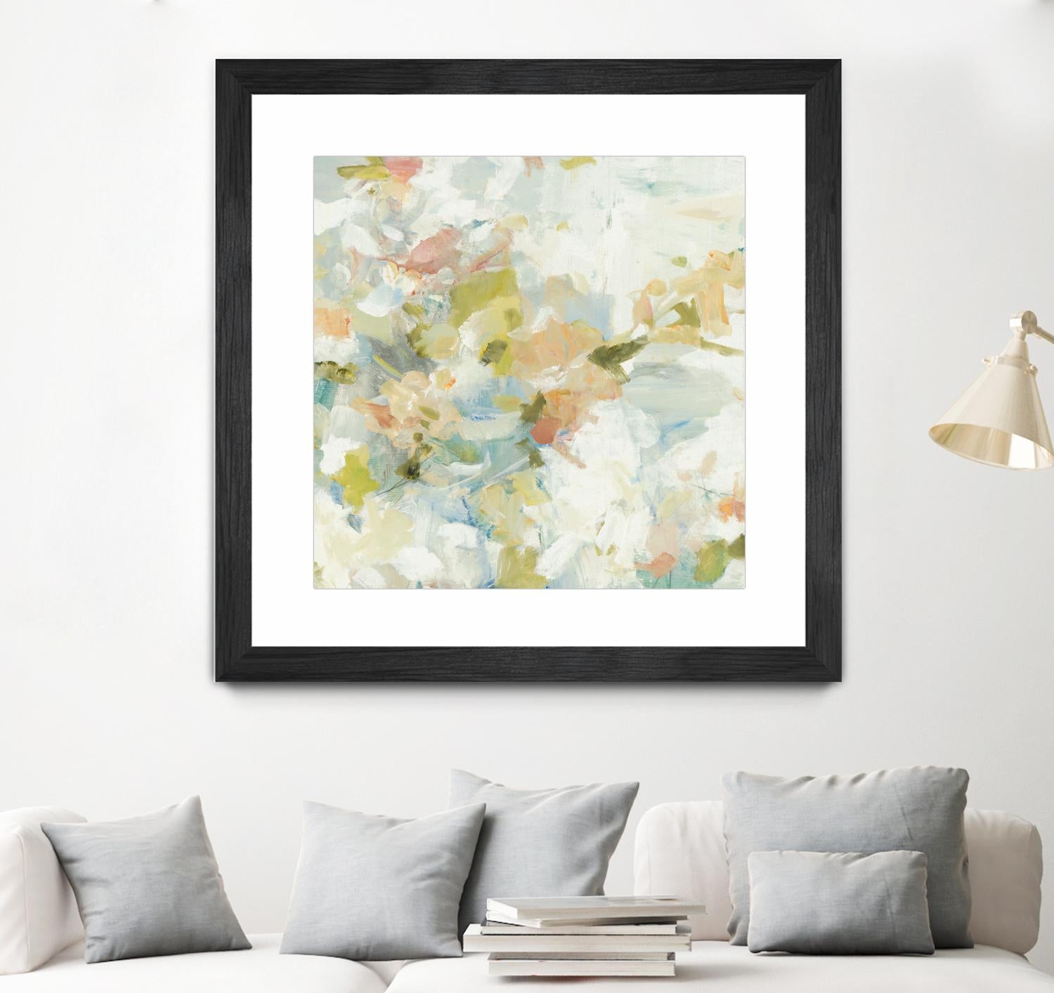 Rhythm & Flow V1 by Lisa Ridgers on GIANT ART - greens geometric shapes