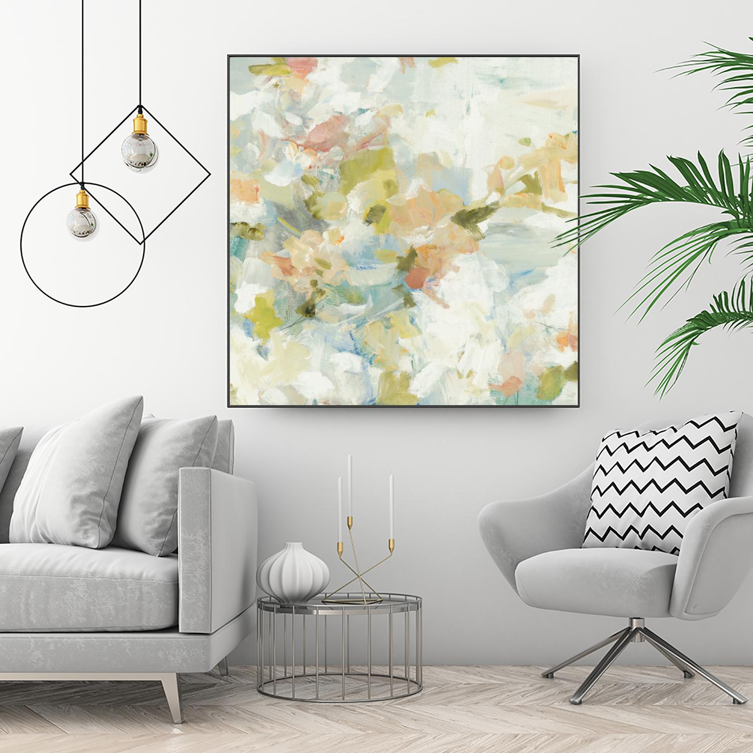 Rhythm & Flow V1 by Lisa Ridgers on GIANT ART - greens geometric shapes